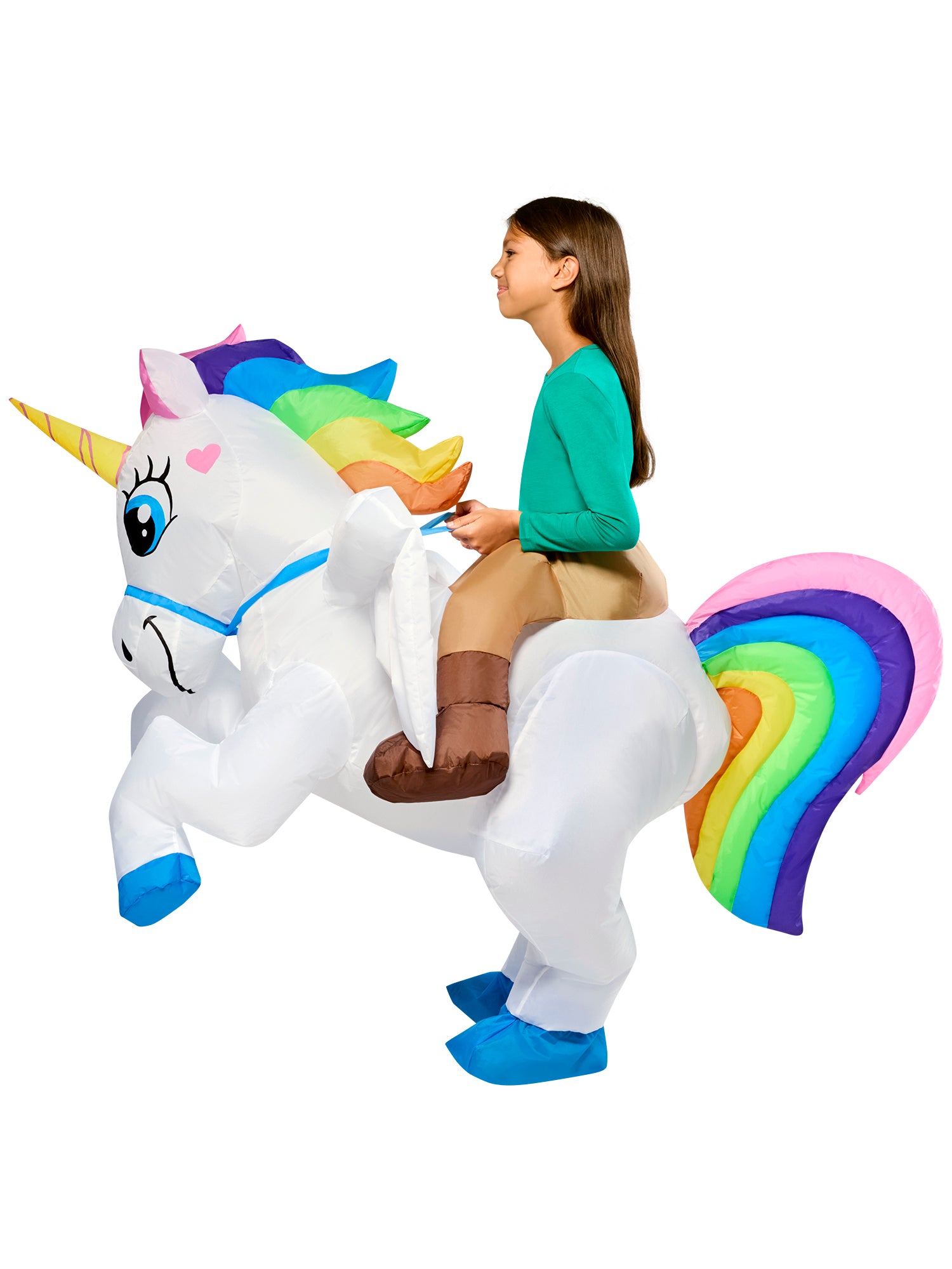 Kids' Ride on Unicorn Light Up Inflatable Costume - costumes.com