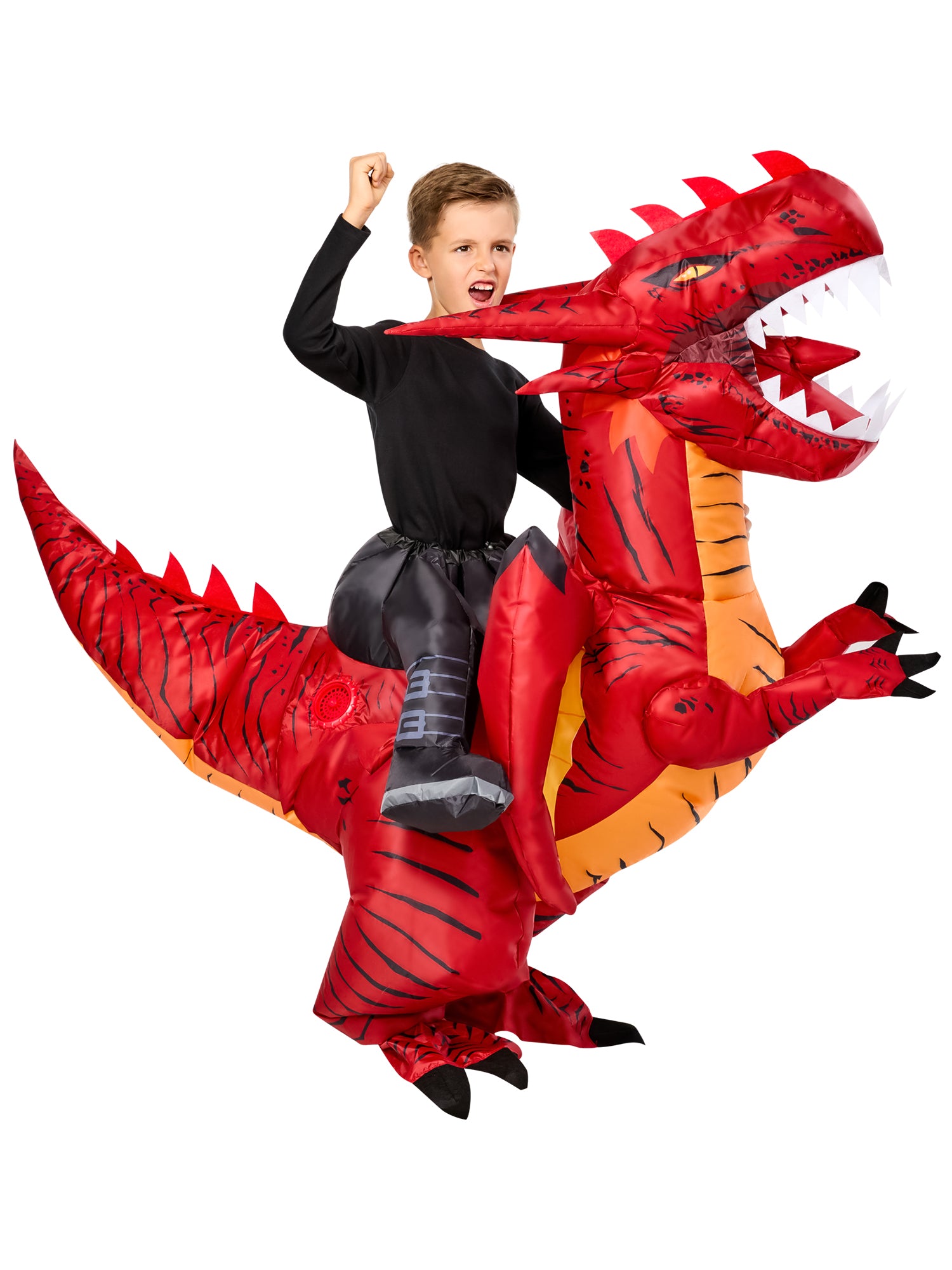 Kids' Ride on Red Dragon Light Up Inflatable Costume - costumes.com