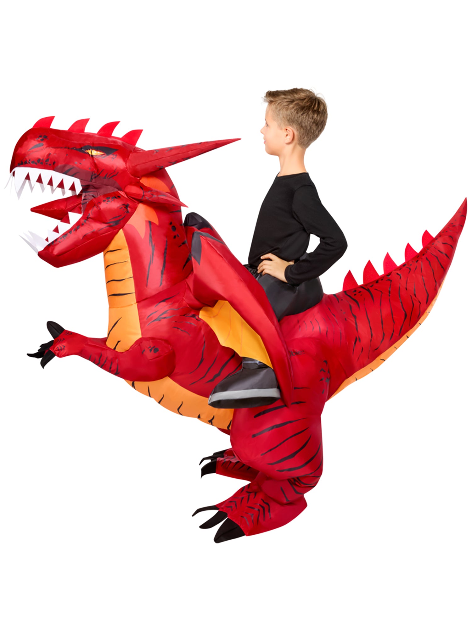 Kids' Ride on Red Dragon Light Up Inflatable Costume - costumes.com