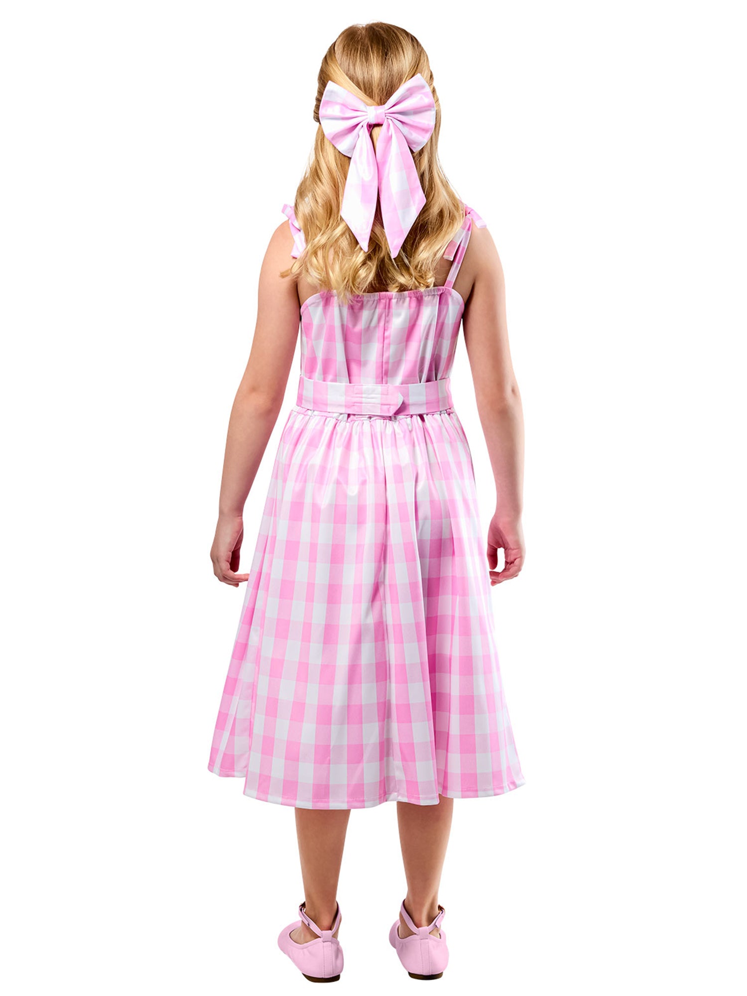 Girls' Barbie Movie Perfect Day Pink Gingham Dress - costumes.com