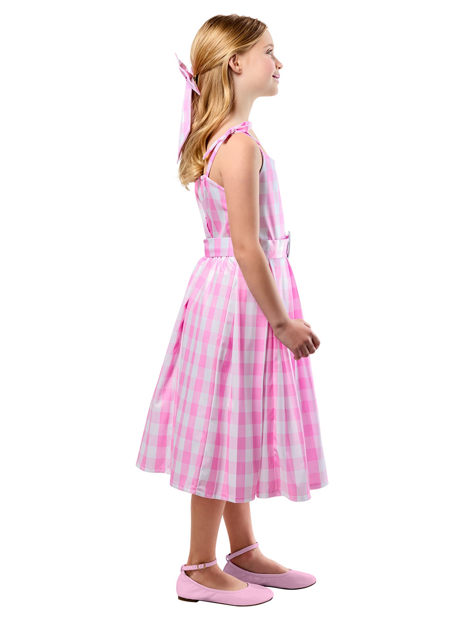 Girls' Barbie Movie Perfect Day Pink Gingham Dress - costumes.com