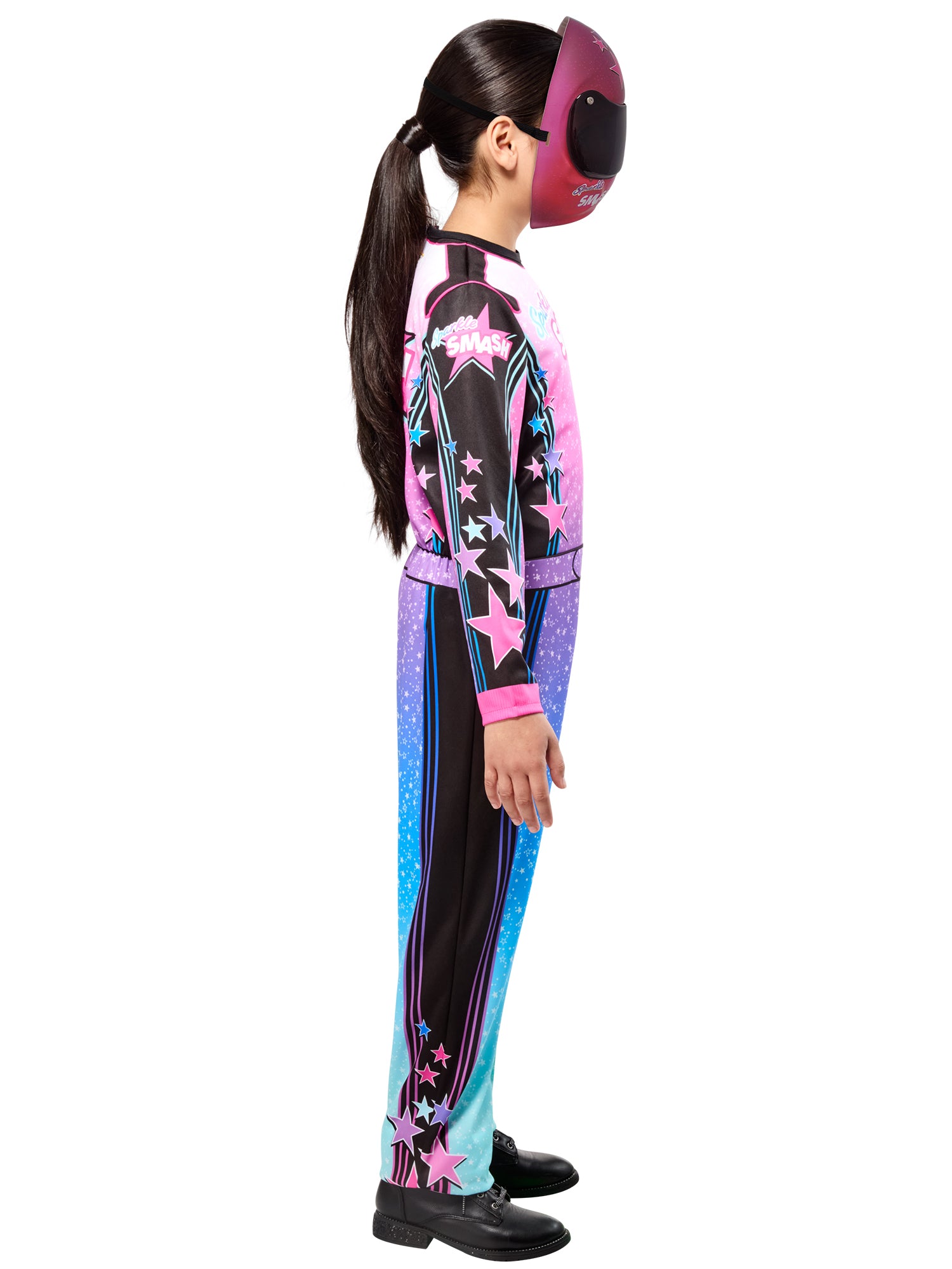 Girls' Monster Jam Sparkle Smash Jumpsuit with Mask - costumes.com