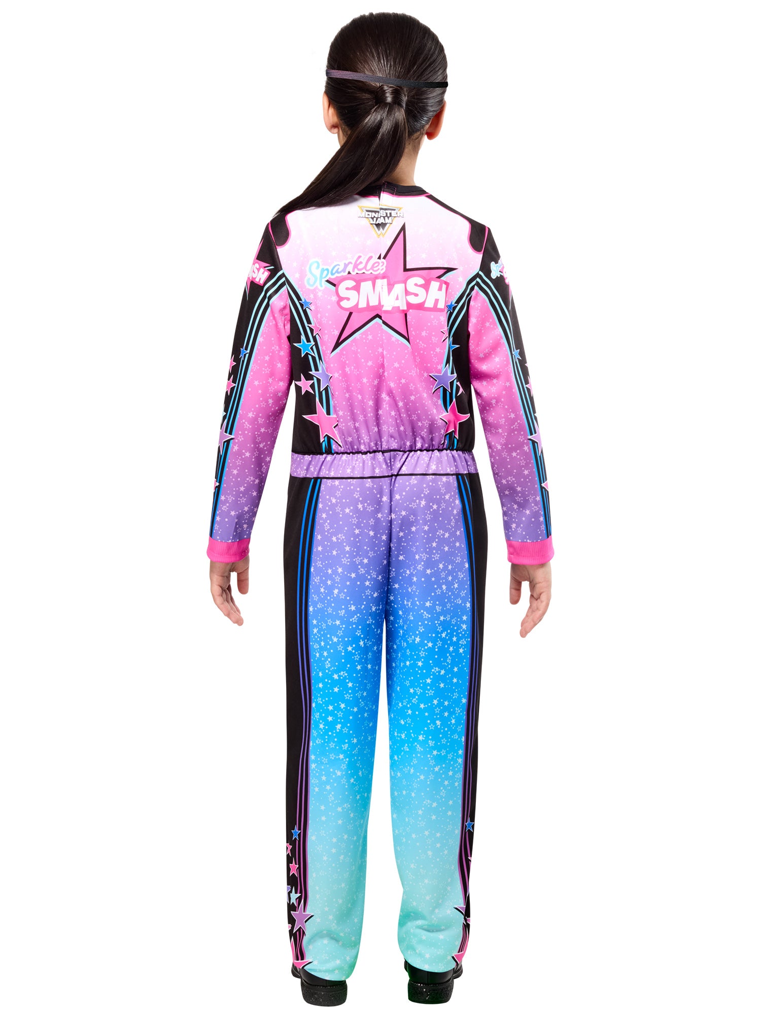 Girls' Monster Jam Sparkle Smash Jumpsuit with Mask - costumes.com