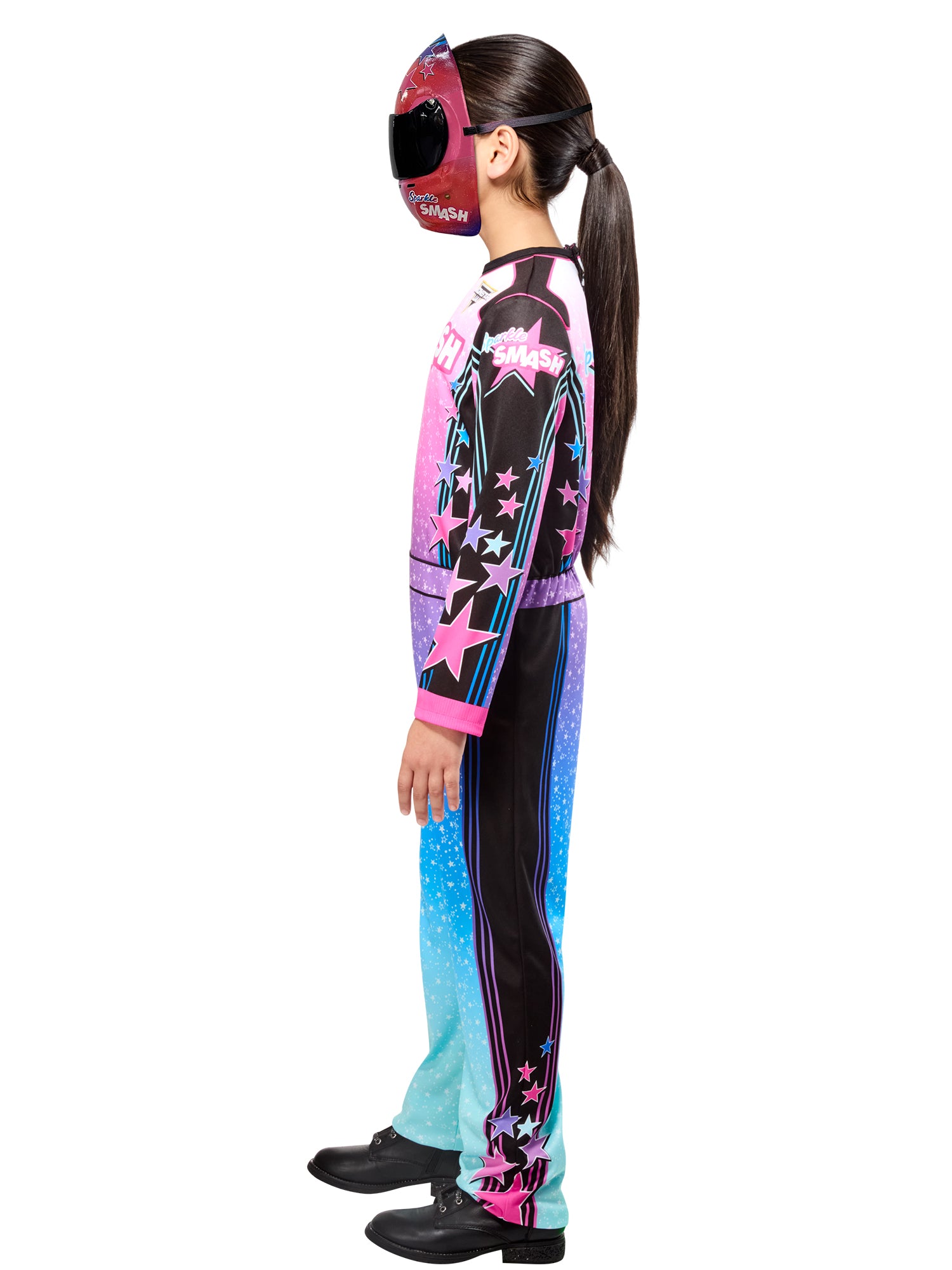 Girls' Monster Jam Sparkle Smash Jumpsuit with Mask - costumes.com