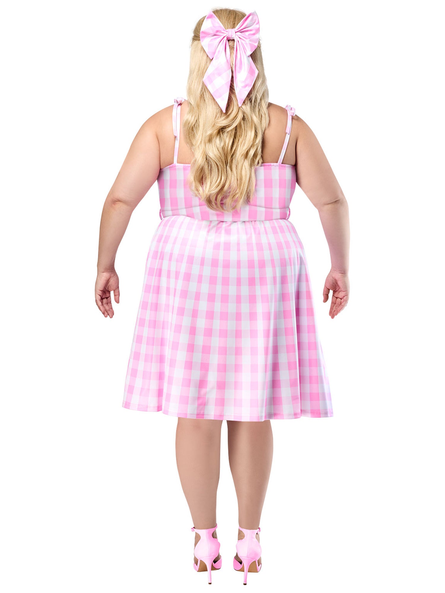 Women's Plus Size Barbie Movie Perfect Day Pink Gingham Dress - costumes.com