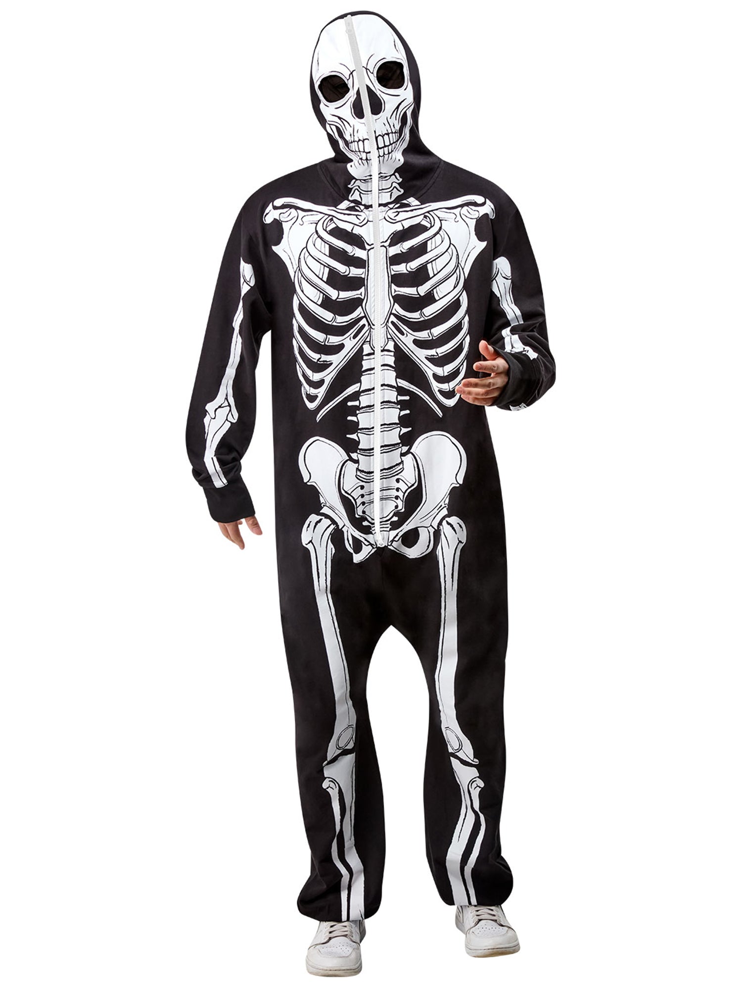 Adult Skeleton Zipsters Hooded Costume - costumes.com