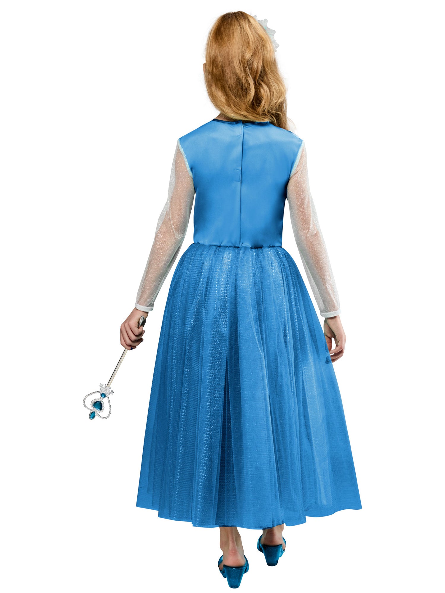 Girls' Blue Snow Princess Dress and Headband - costumes.com