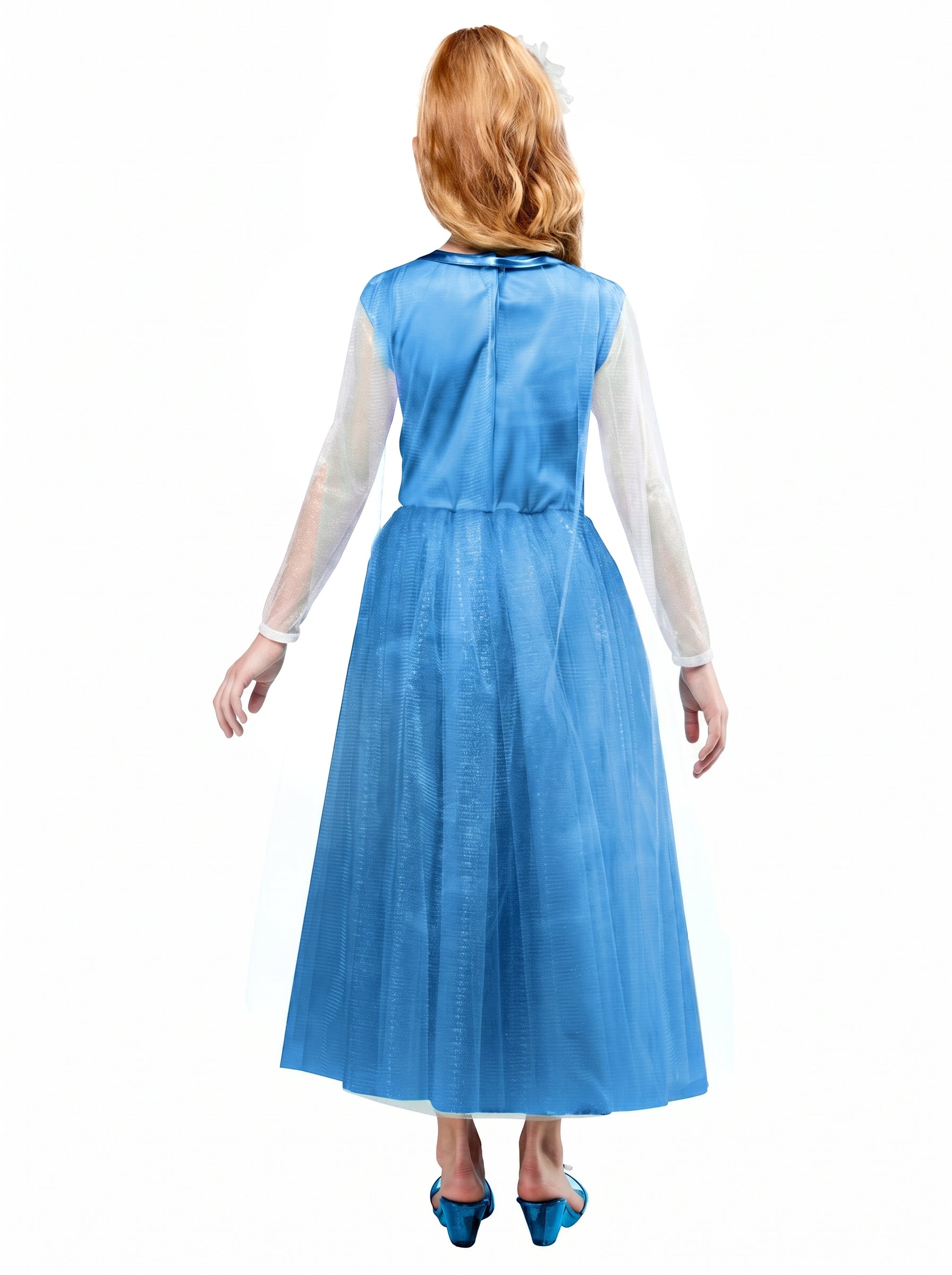Girls' Blue Snow Princess Dress and Headband - costumes.com