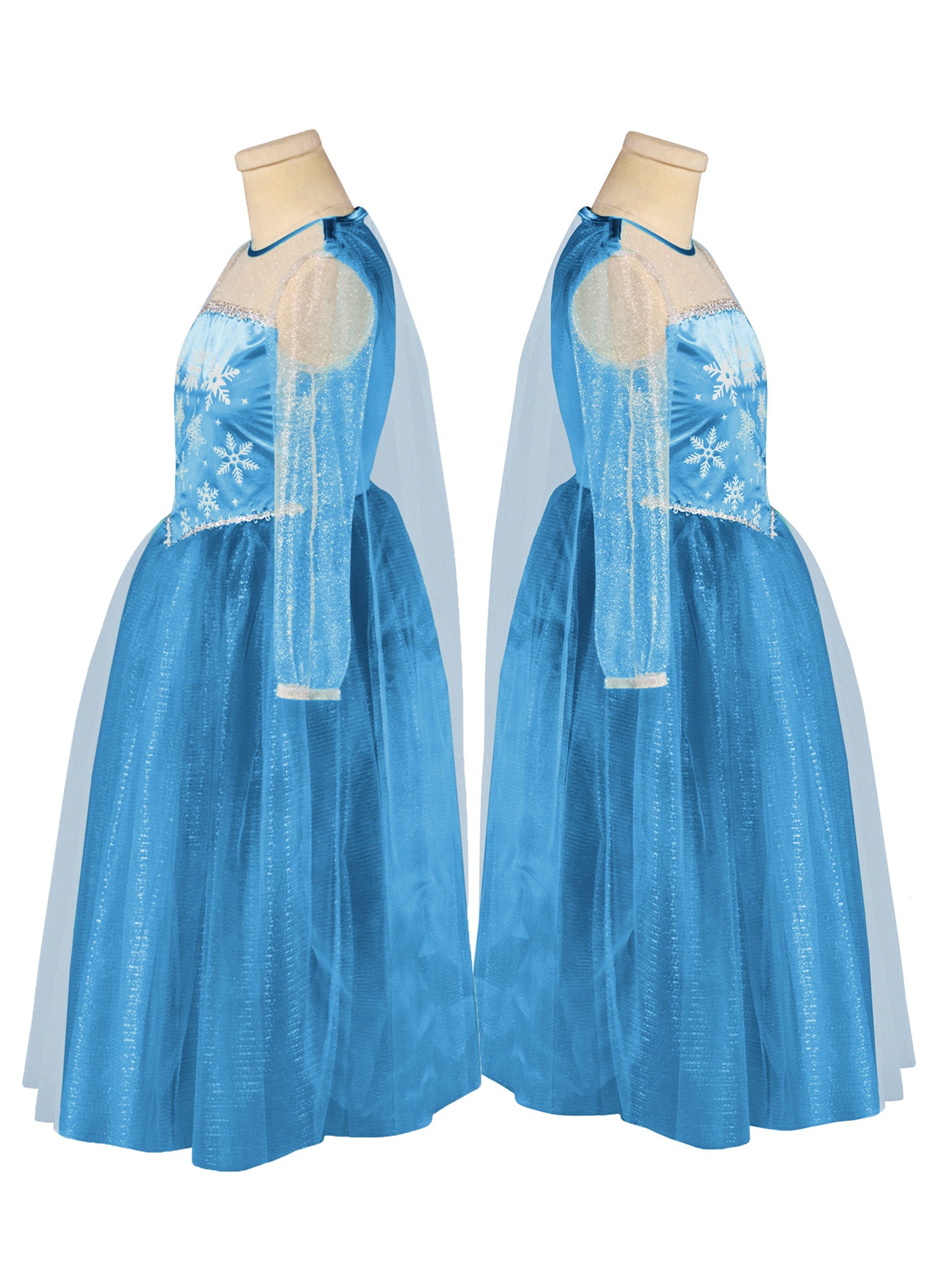 Girls' Blue Snow Princess Dress and Headband - costumes.com