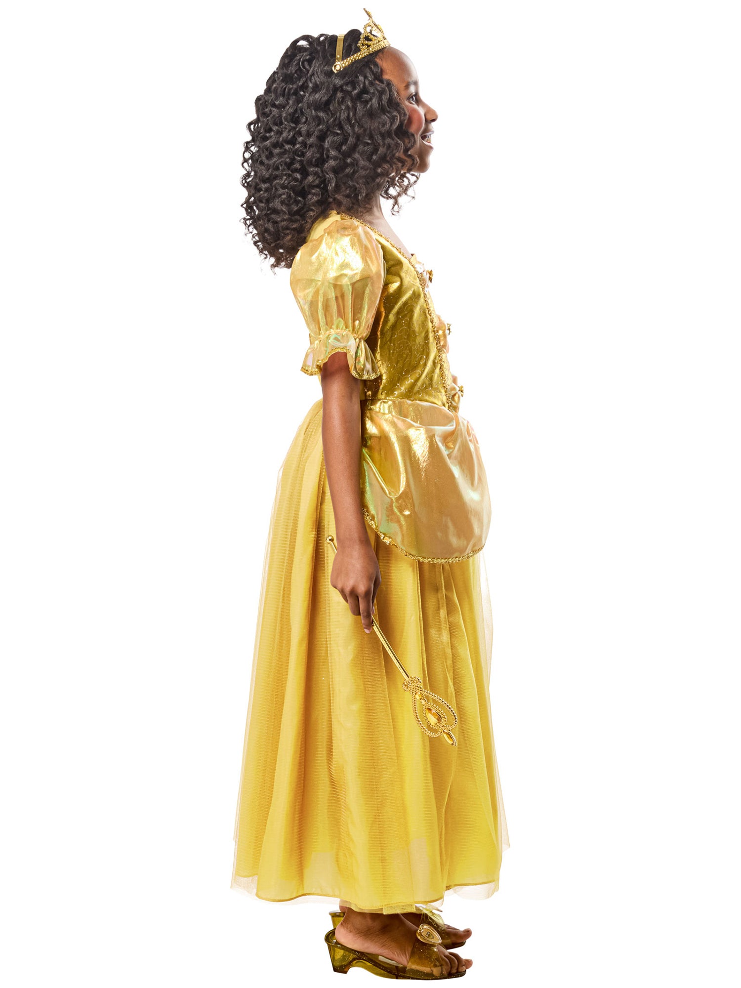 Girls' Gold Beauty Princess Dress and Tiara - costumes.com
