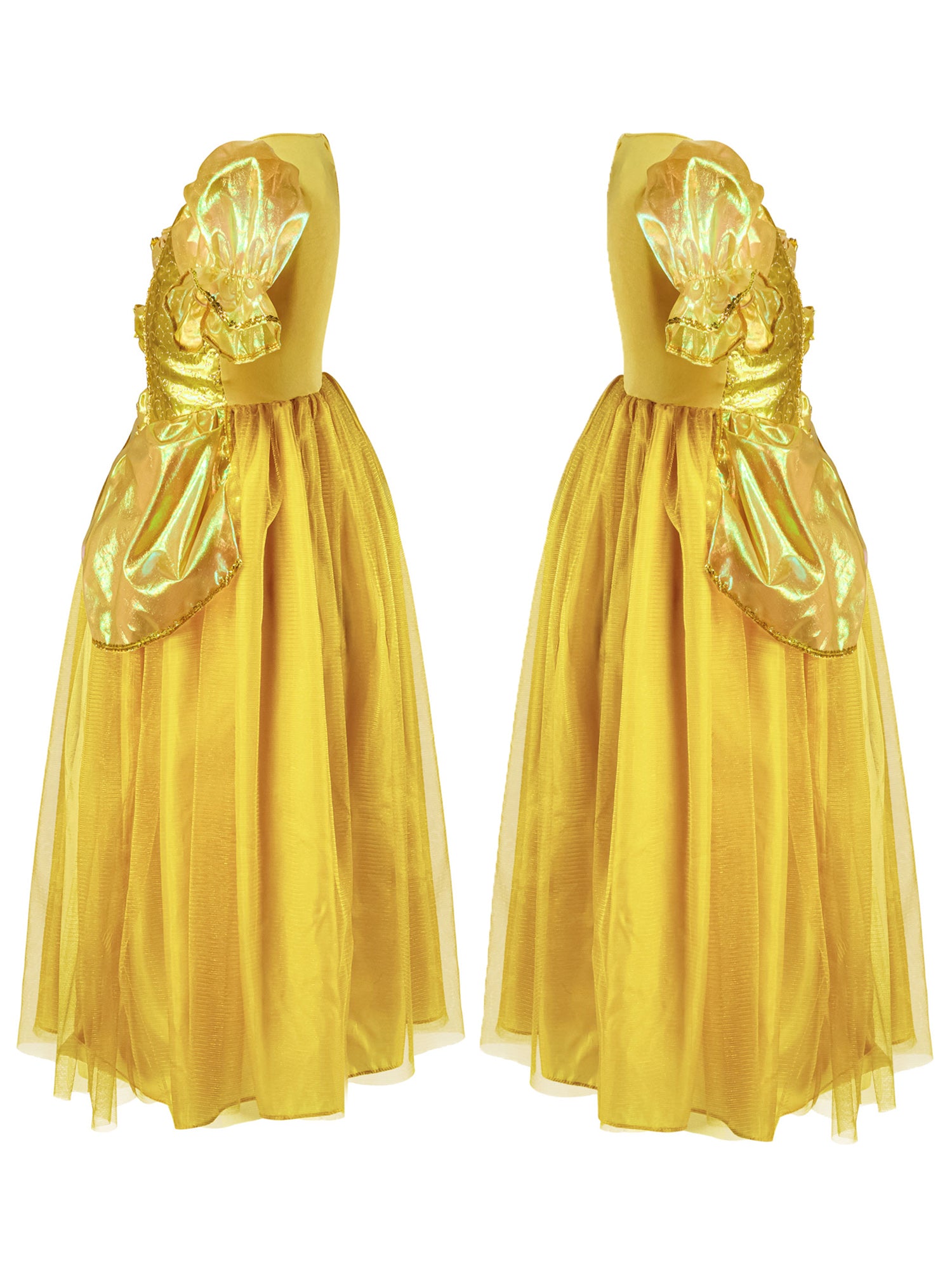 Girls' Gold Beauty Princess Dress and Tiara - costumes.com