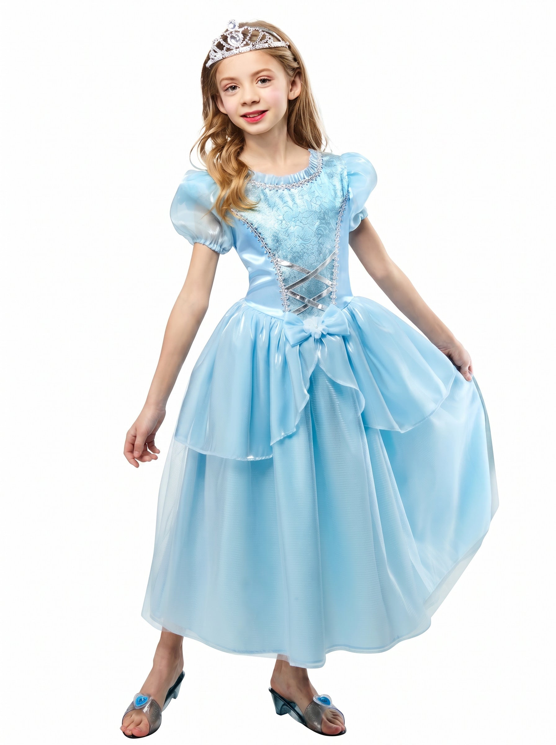 Girls' Blue Midnight Princess Dress and Tiara - costumes.com