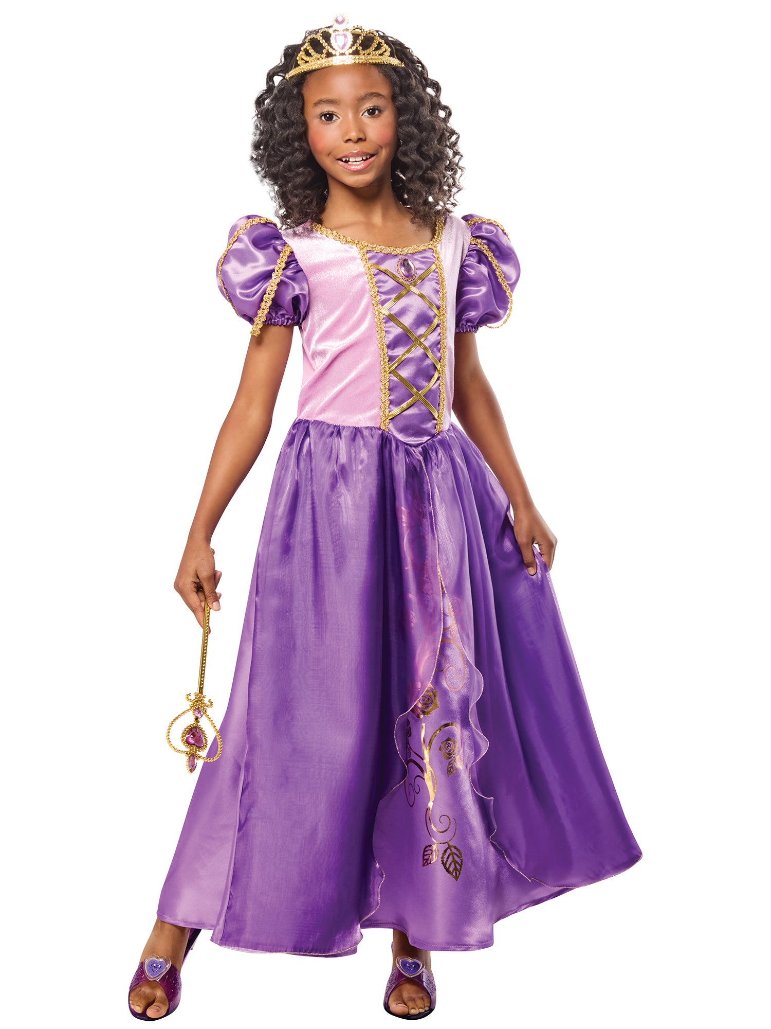 Girls' Purple Royal Princess Dress and Tiara - costumes.com