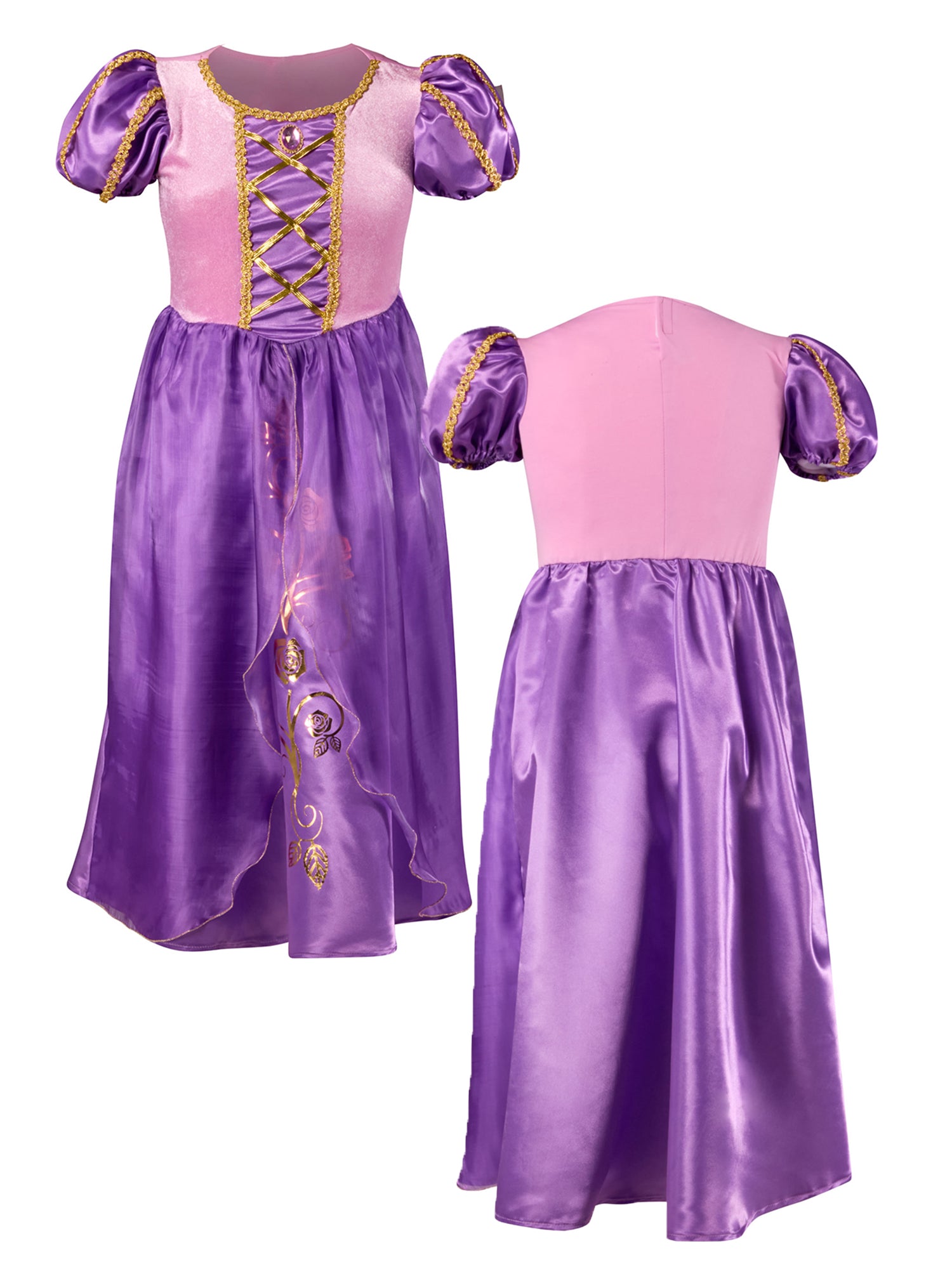 Girls' Purple Royal Princess Dress and Tiara - costumes.com