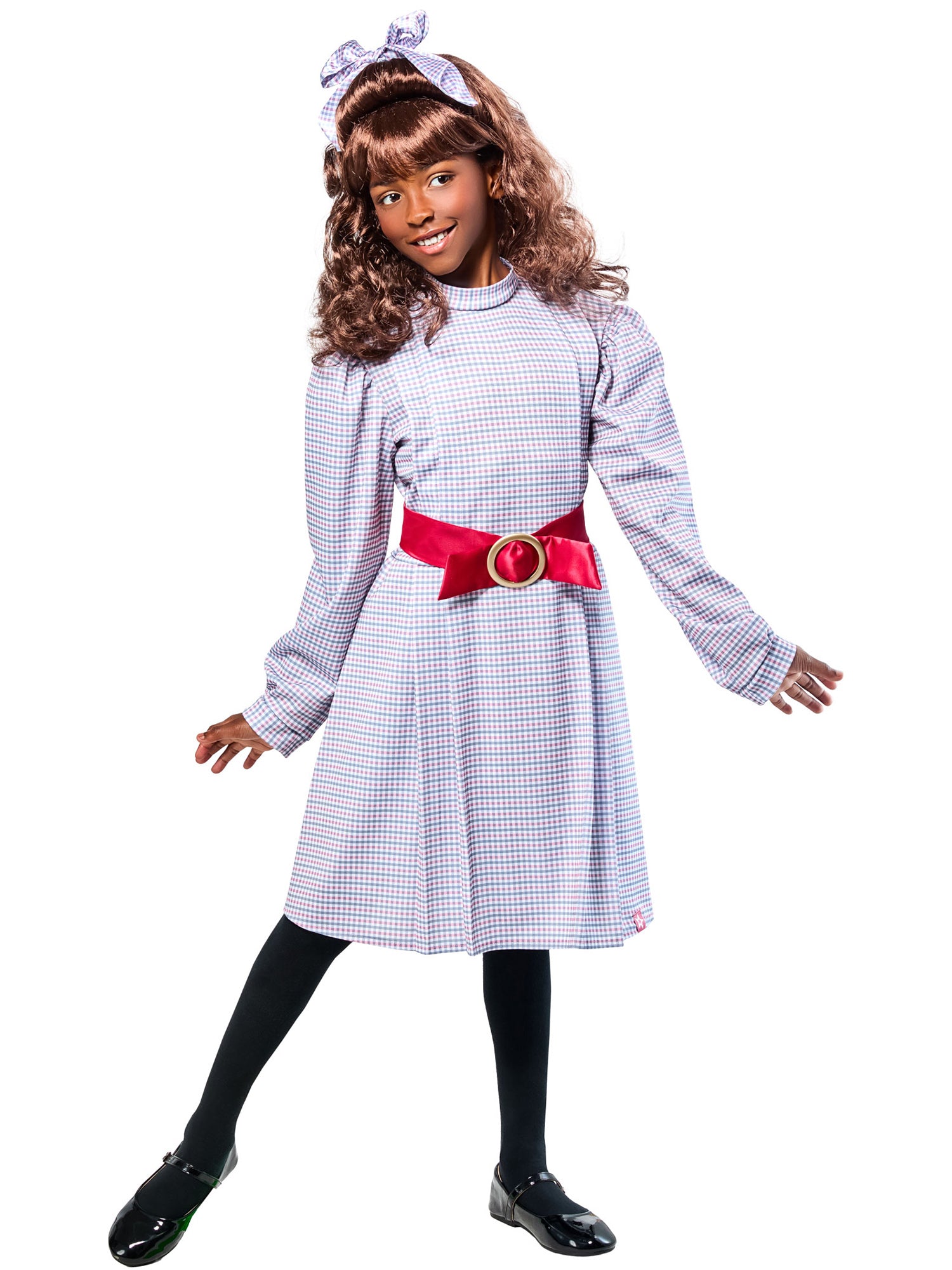 Girls' American Girl Samantha Parkington Plaid Dress Costume Set - costumes.com
