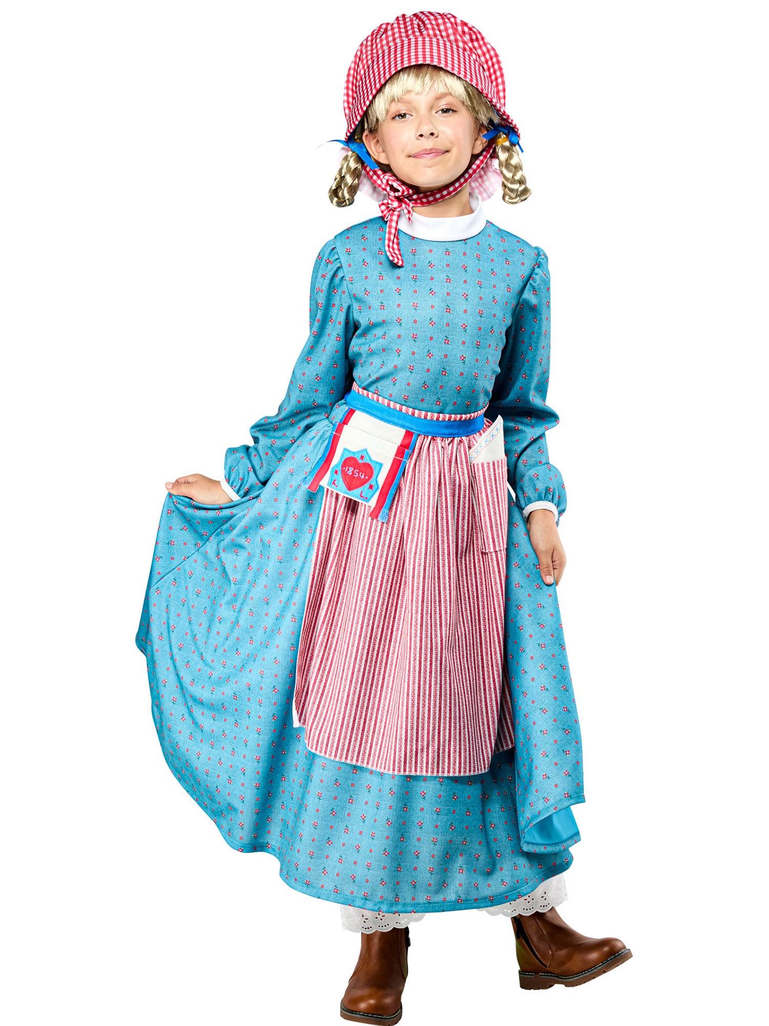 Girls' American Girl Kirsten Larson Dress with Bonnet Costume Set - costumes.com