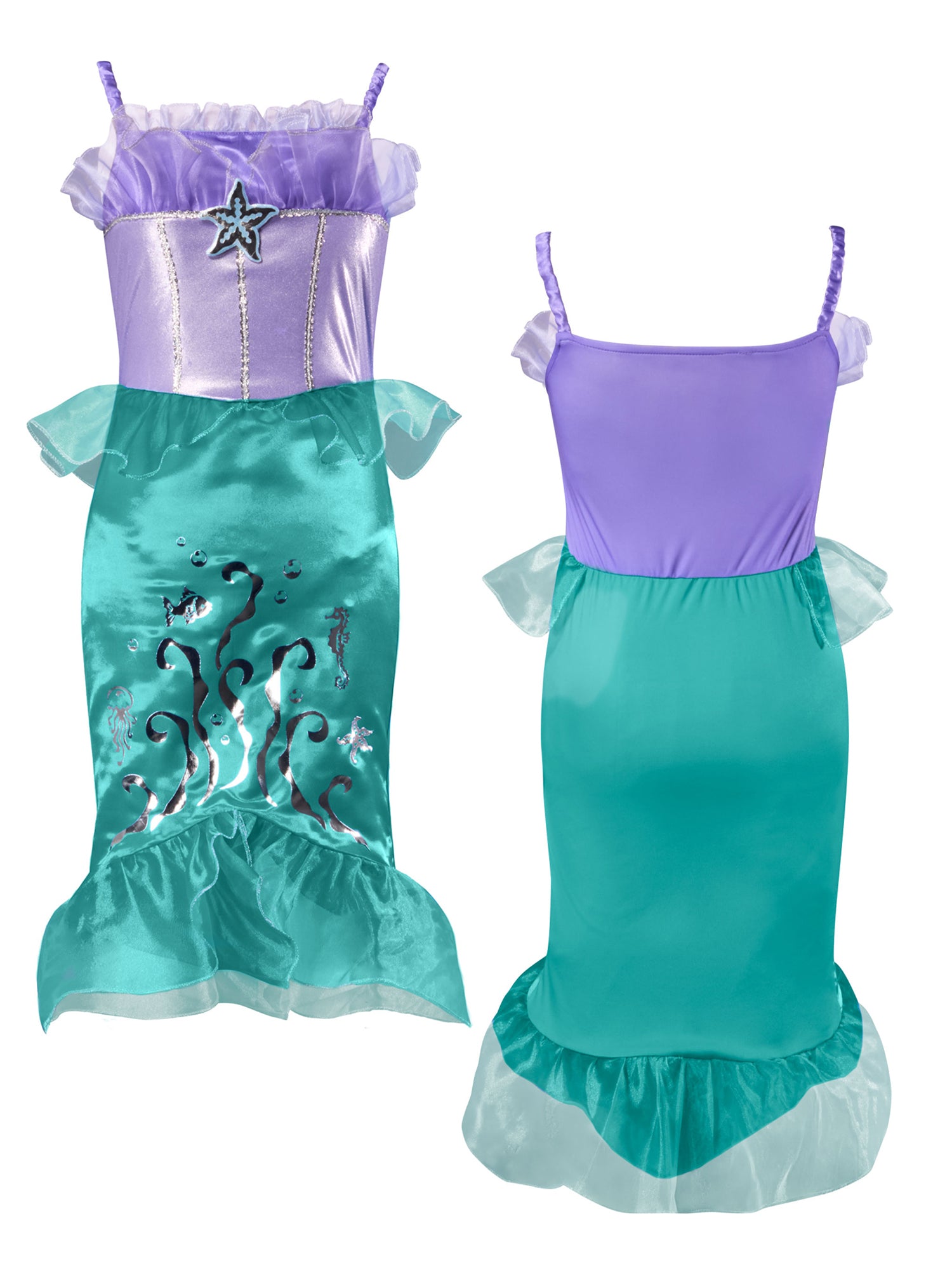 Girls' Mermaid Princess Dress and Headband - costumes.com