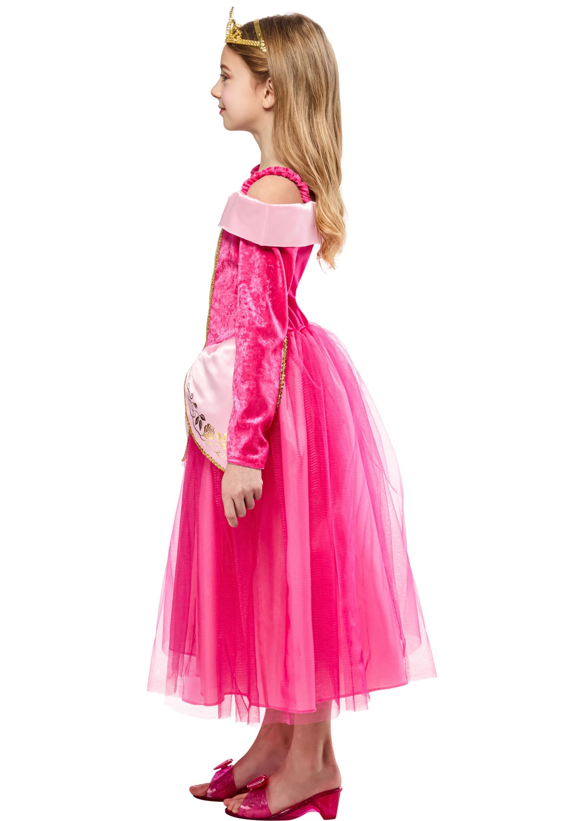 Girls' Pink Sleeping Princess Dress and Tiara - costumes.com