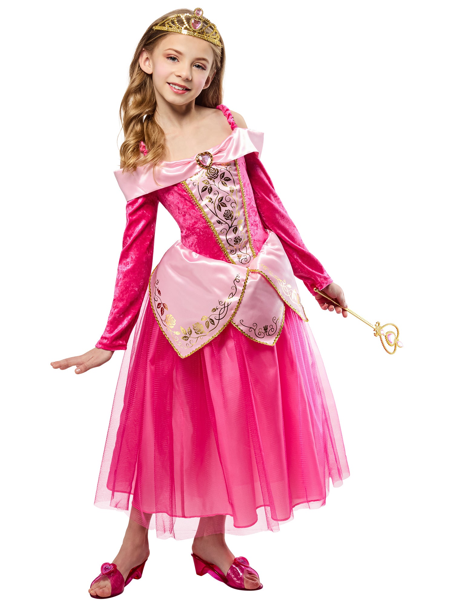 Girls' Pink Sleeping Princess Dress and Tiara - costumes.com