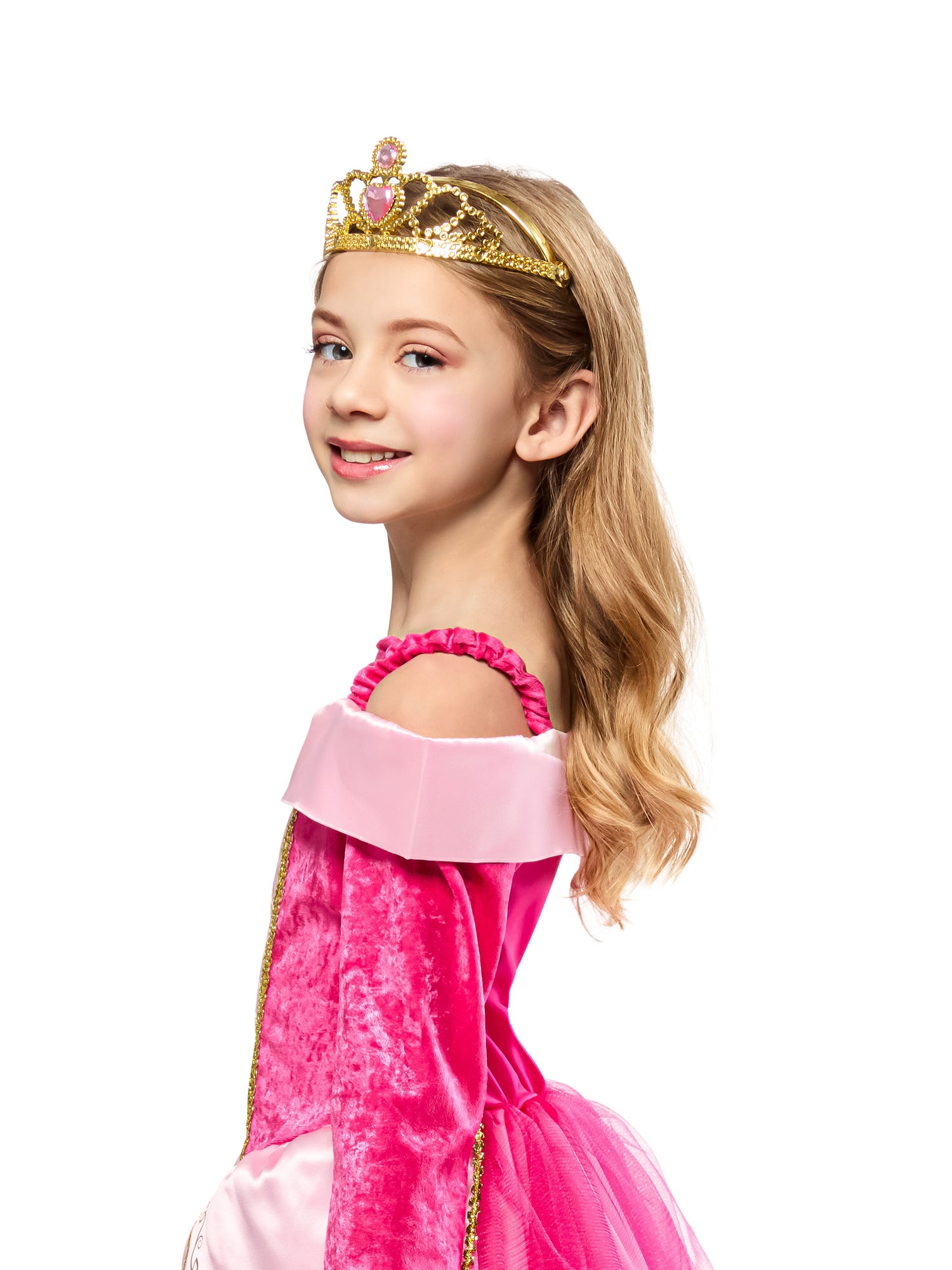Girls' Pink Sleeping Princess Dress and Tiara - costumes.com