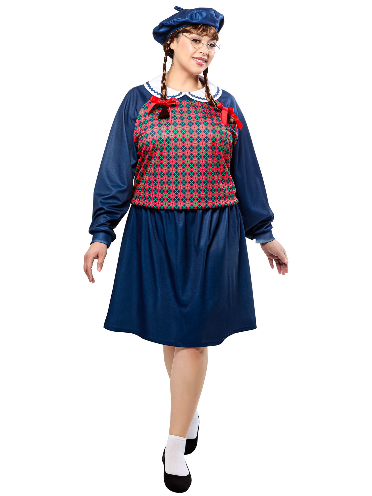 Women's Plus Size American Girl Molly McIntire Dress with Beret Costume Set - costumes.com
