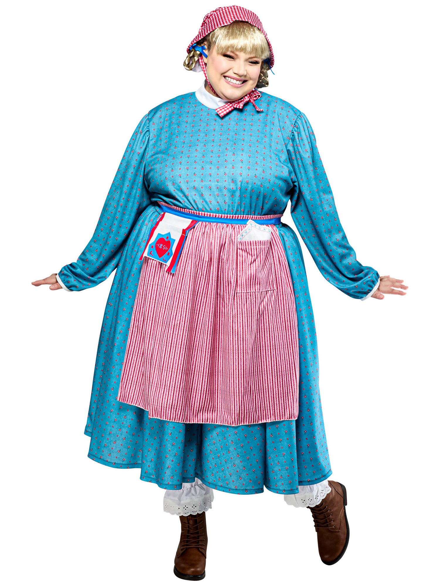 Women's Plus Size American Girl Kirsten Larson Dress with Bonnet Costume Set - costumes.com