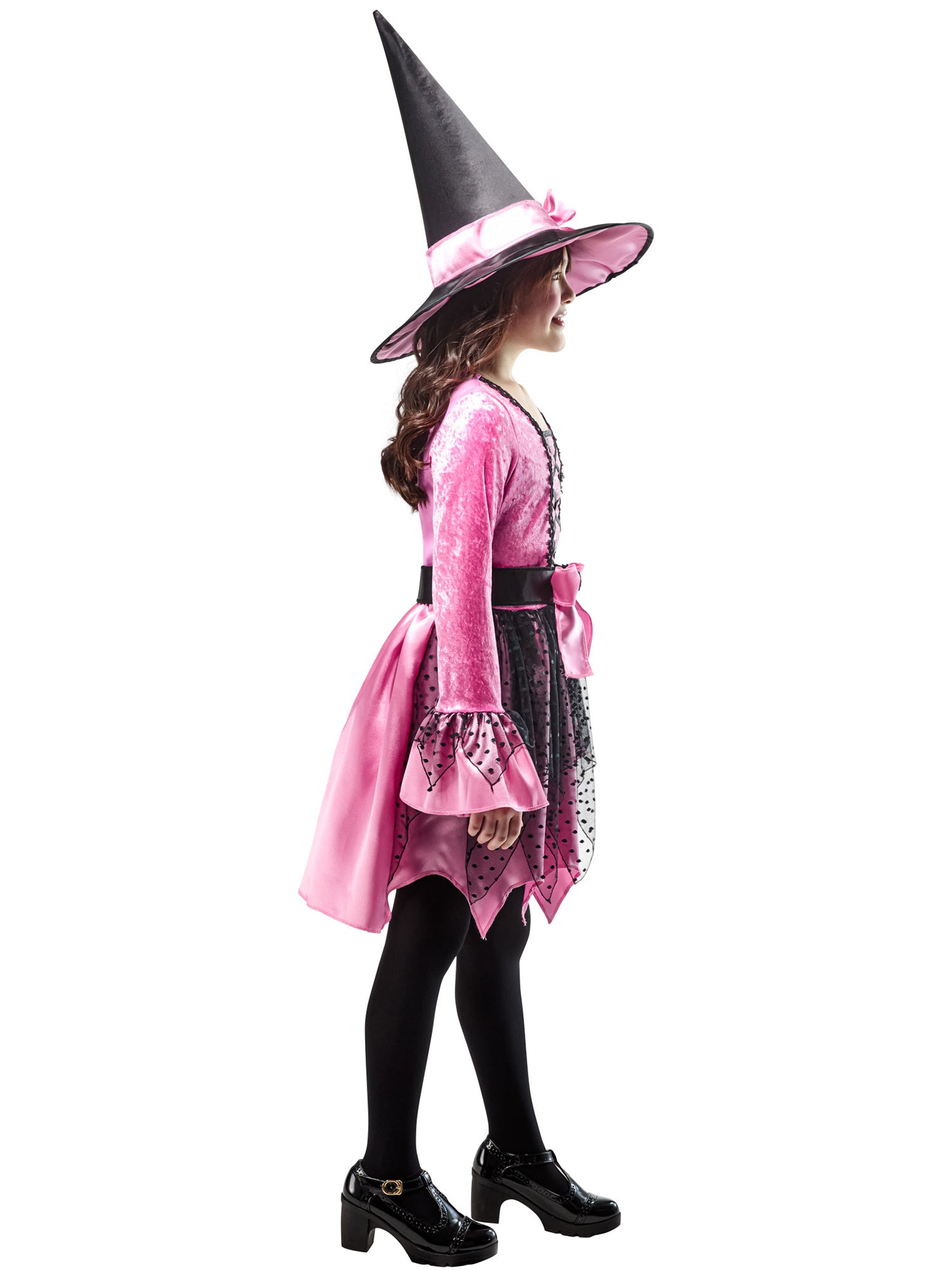 Girls' Pink Witch Costume with Hat - costumes.com