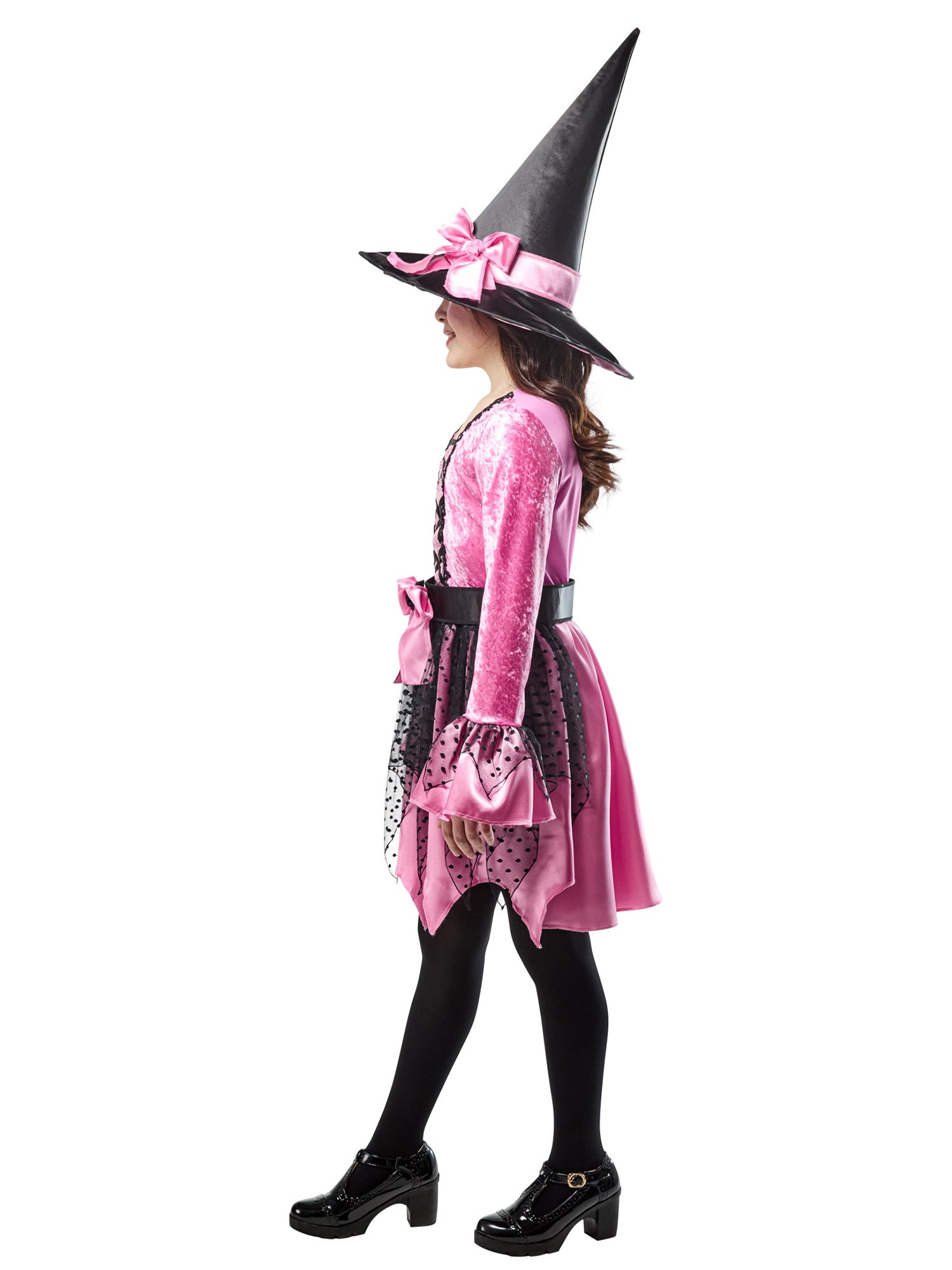 Girls' Pink Witch Costume with Hat - costumes.com