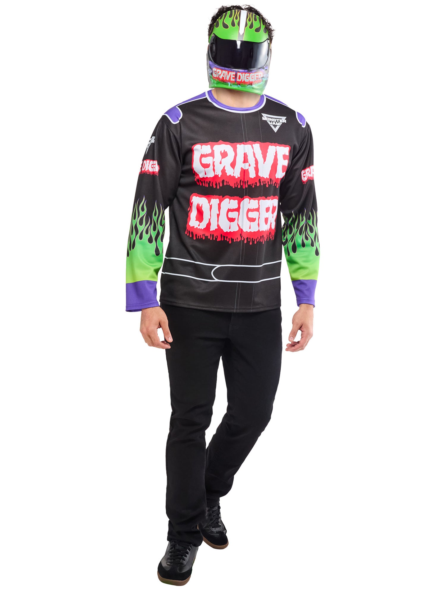 Men's Monster Jam Grave Digger Top and Mask - costumes.com