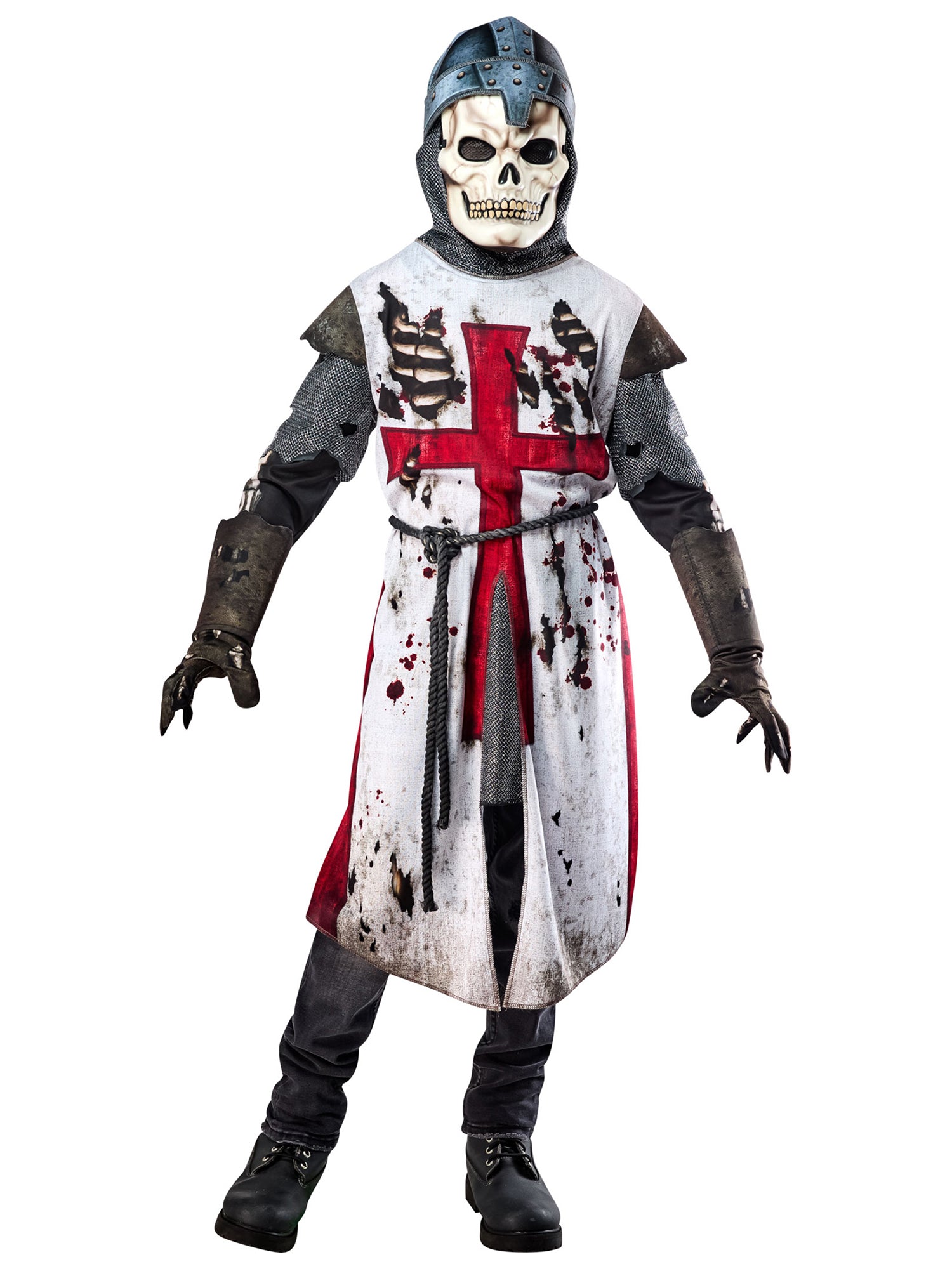 Boys' Skeleton Knight Crusader Costume with Mask - costumes.com