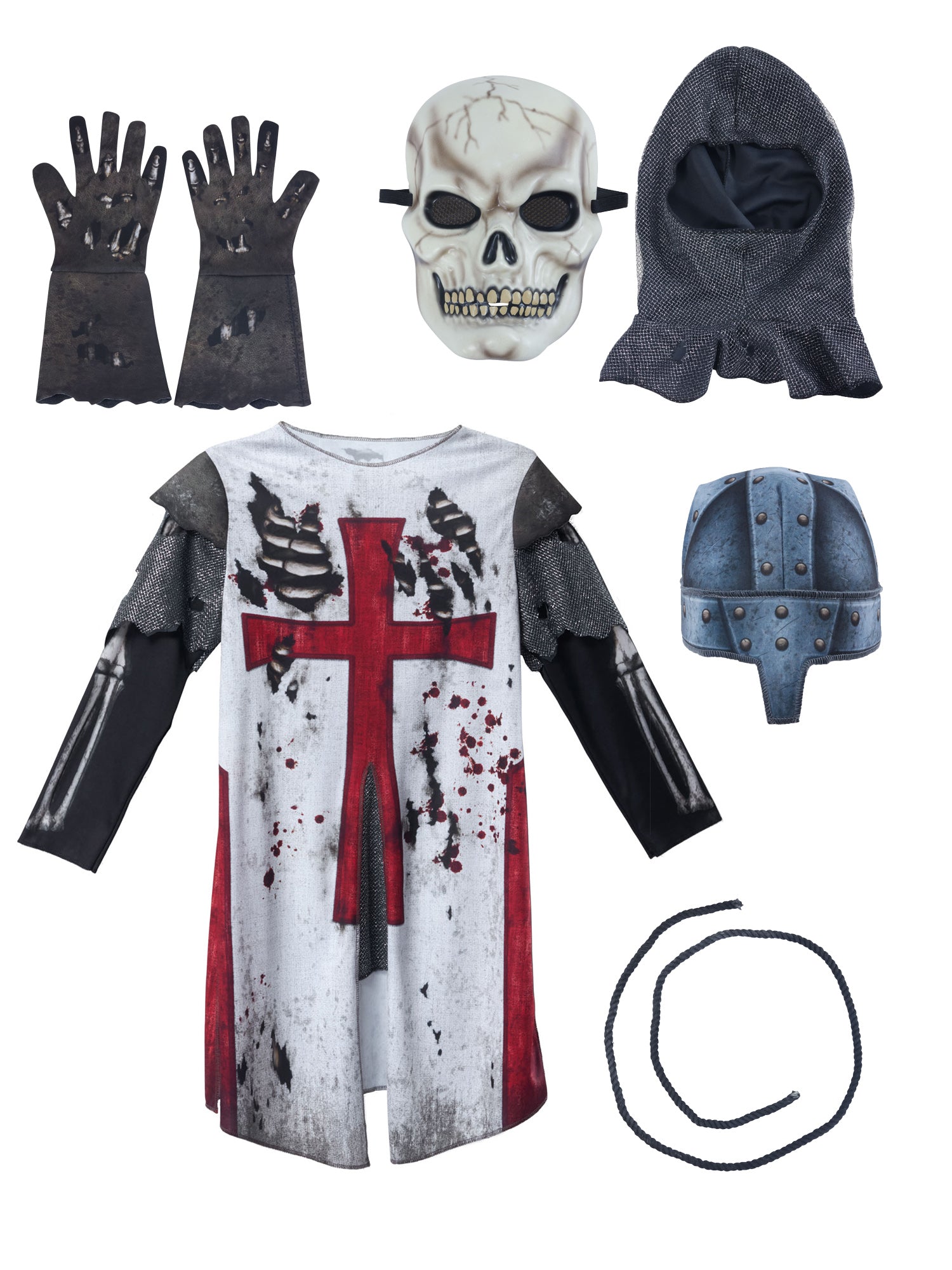 Boys' Skeleton Knight Crusader Costume with Mask - costumes.com
