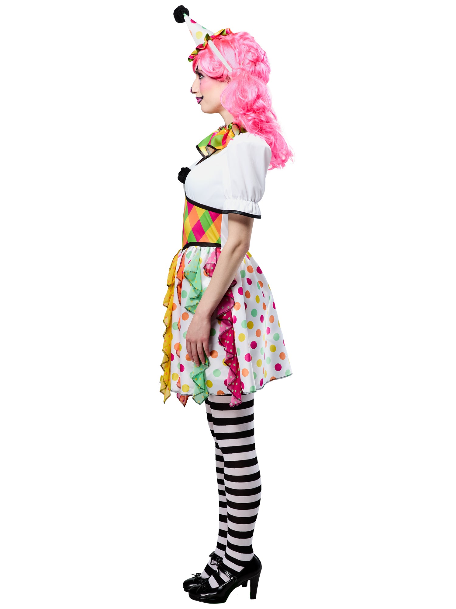 Women's Polka Dot Plaid Clown Costume - costumes.com