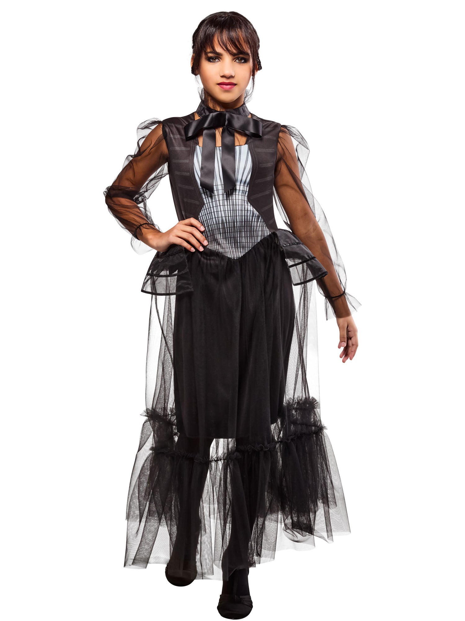Girls' Wednesday Graveyard Gala Dress - Deluxe - costumes.com