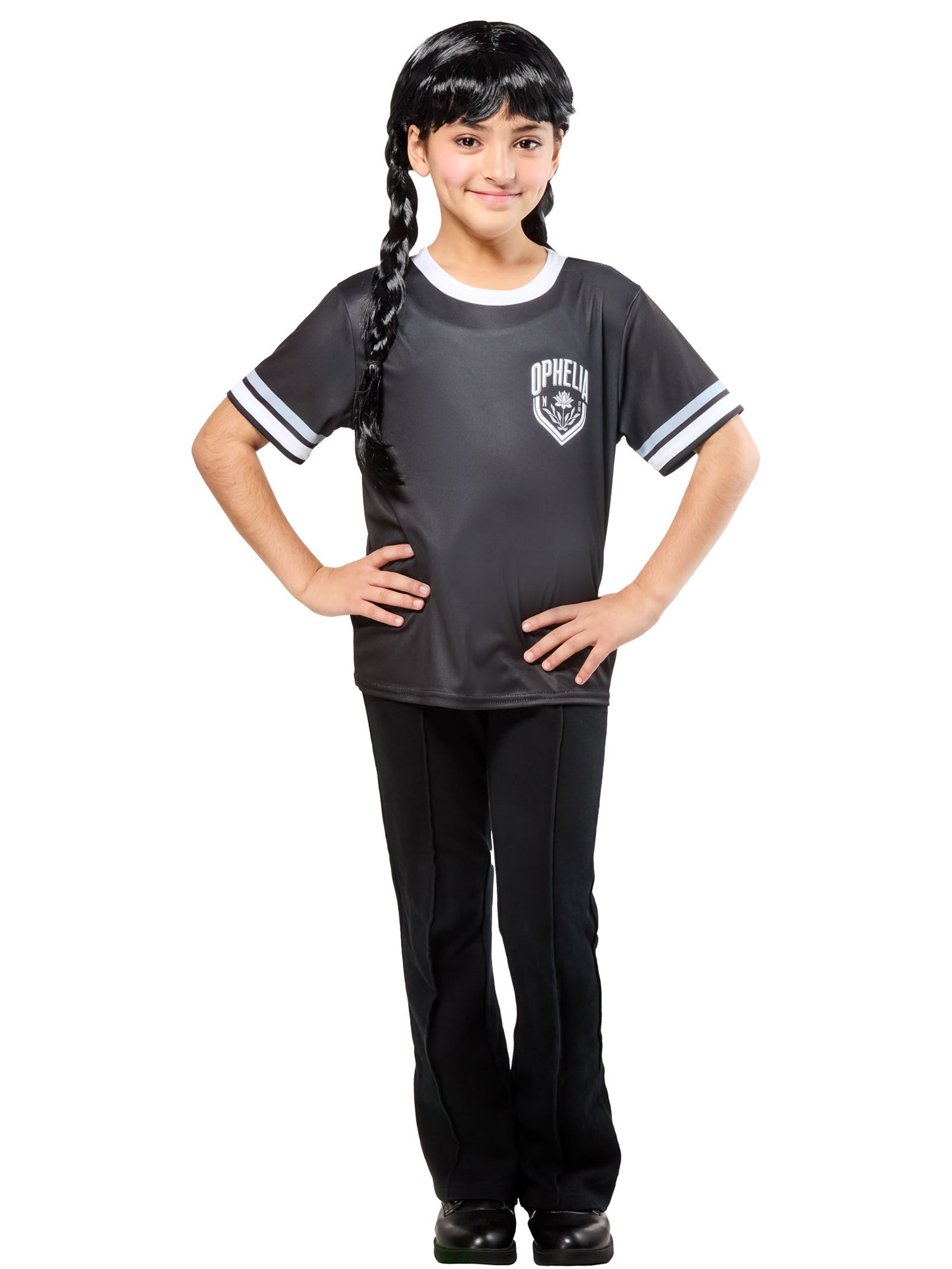 Girls' Wednesday Nevermore Academy Ophelia Hall Black Top - costumes.com