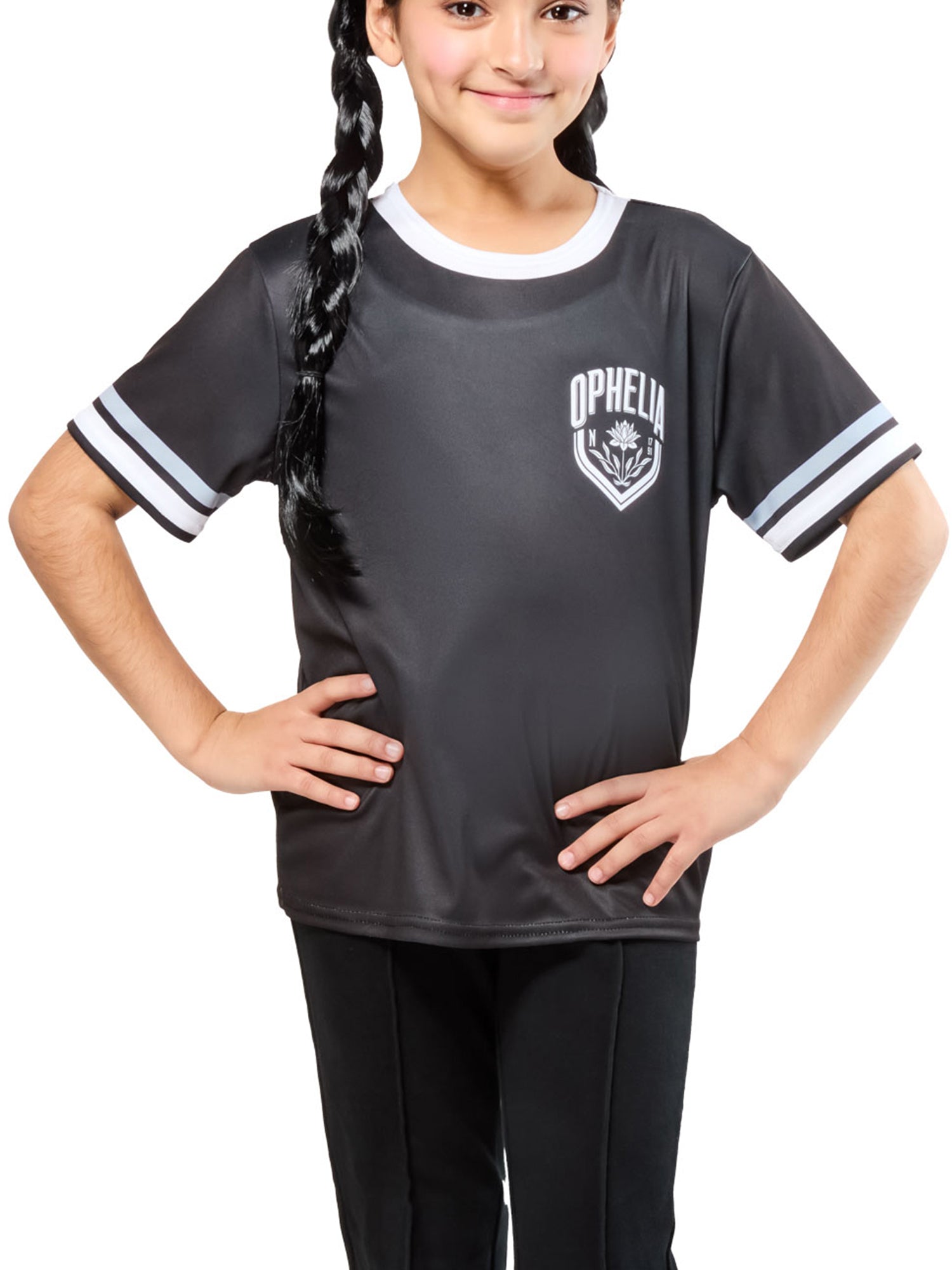 Girls' Wednesday Nevermore Academy Ophelia Hall Black Top - costumes.com