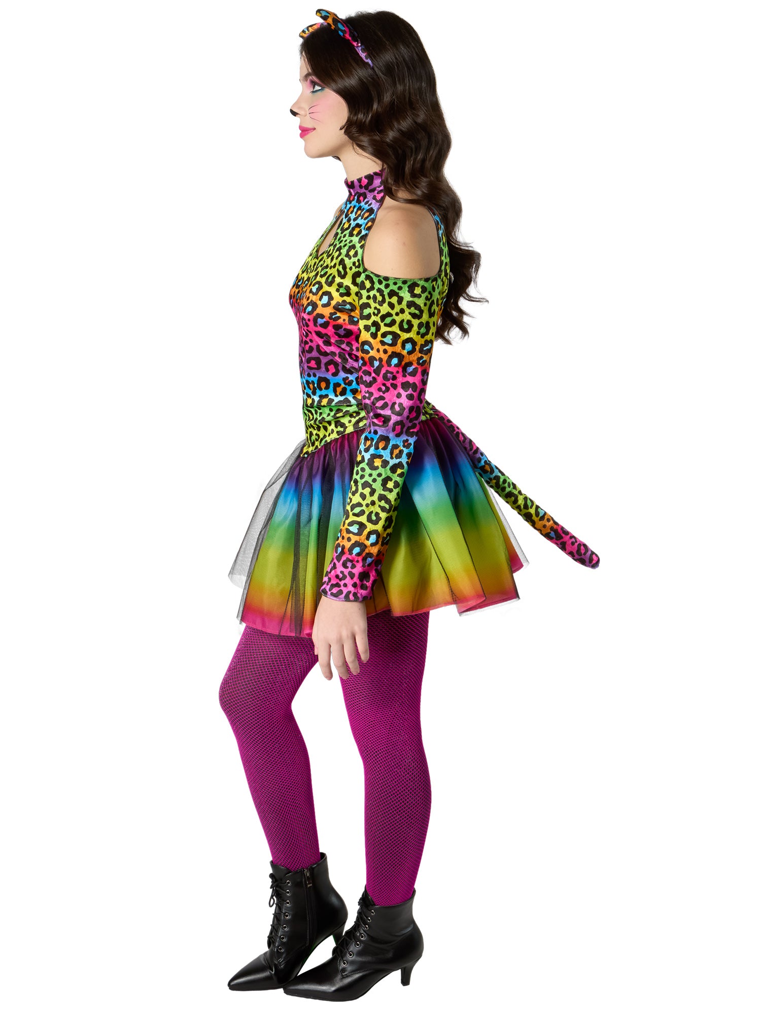 Girls' Junior Neon Leopard Costume - costumes.com