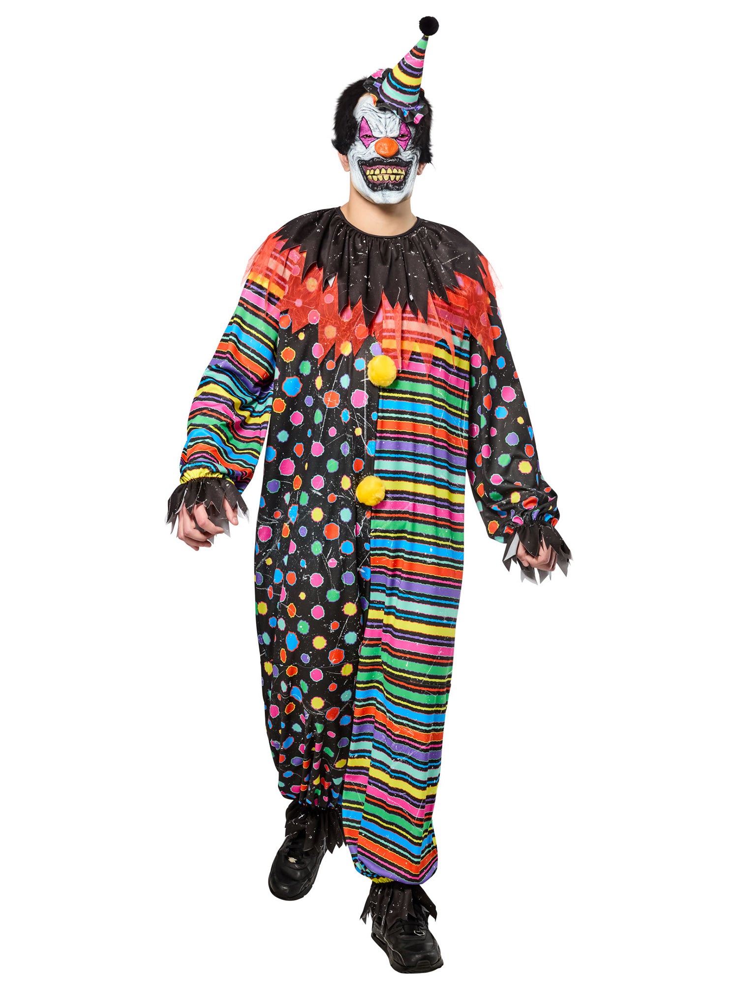 Men's Neon Clown Creep Costume with Mask - costumes.com