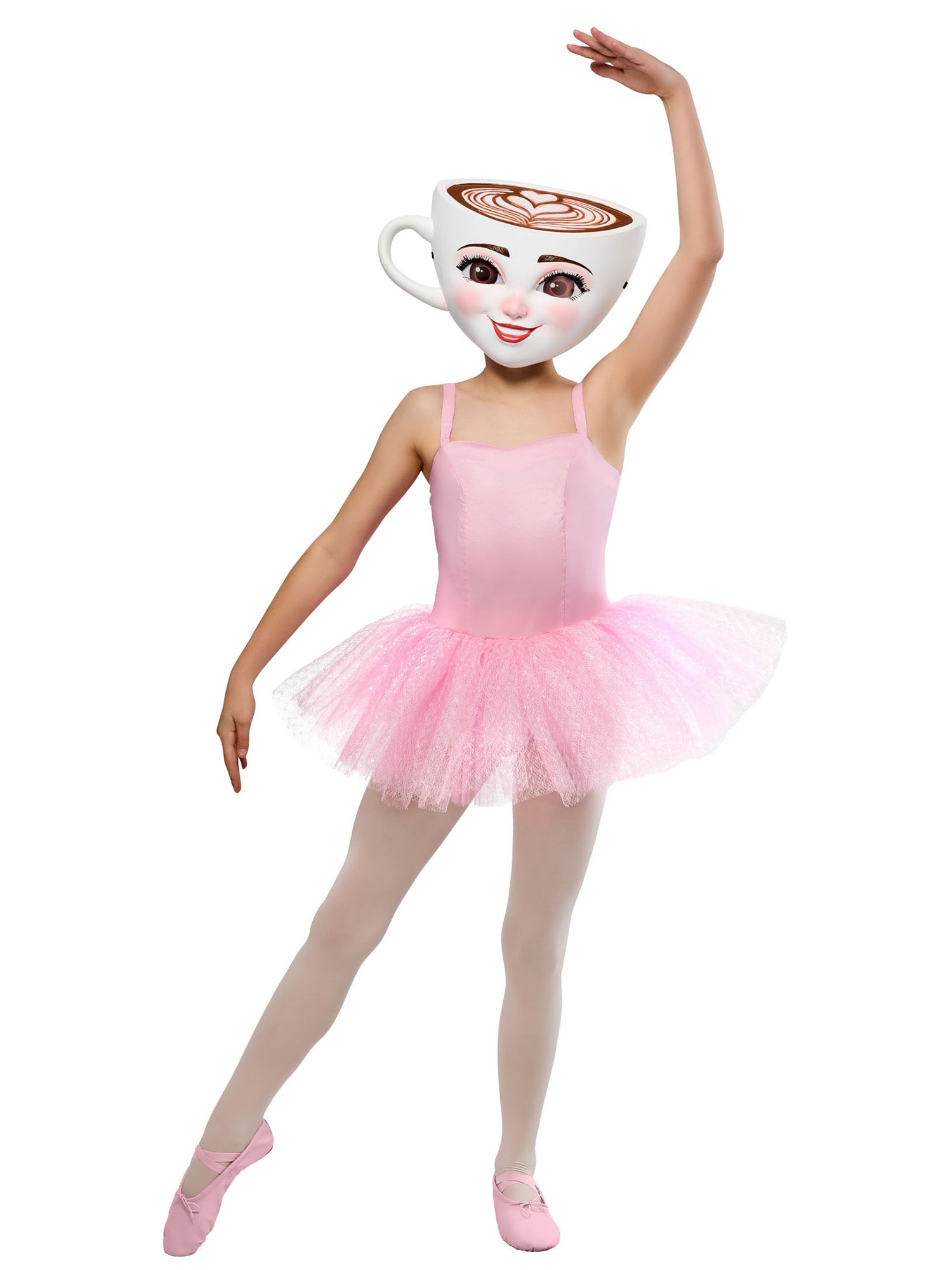 Girls' Brainrot Ballerina Cappucina Costume with Mask - costumes.com