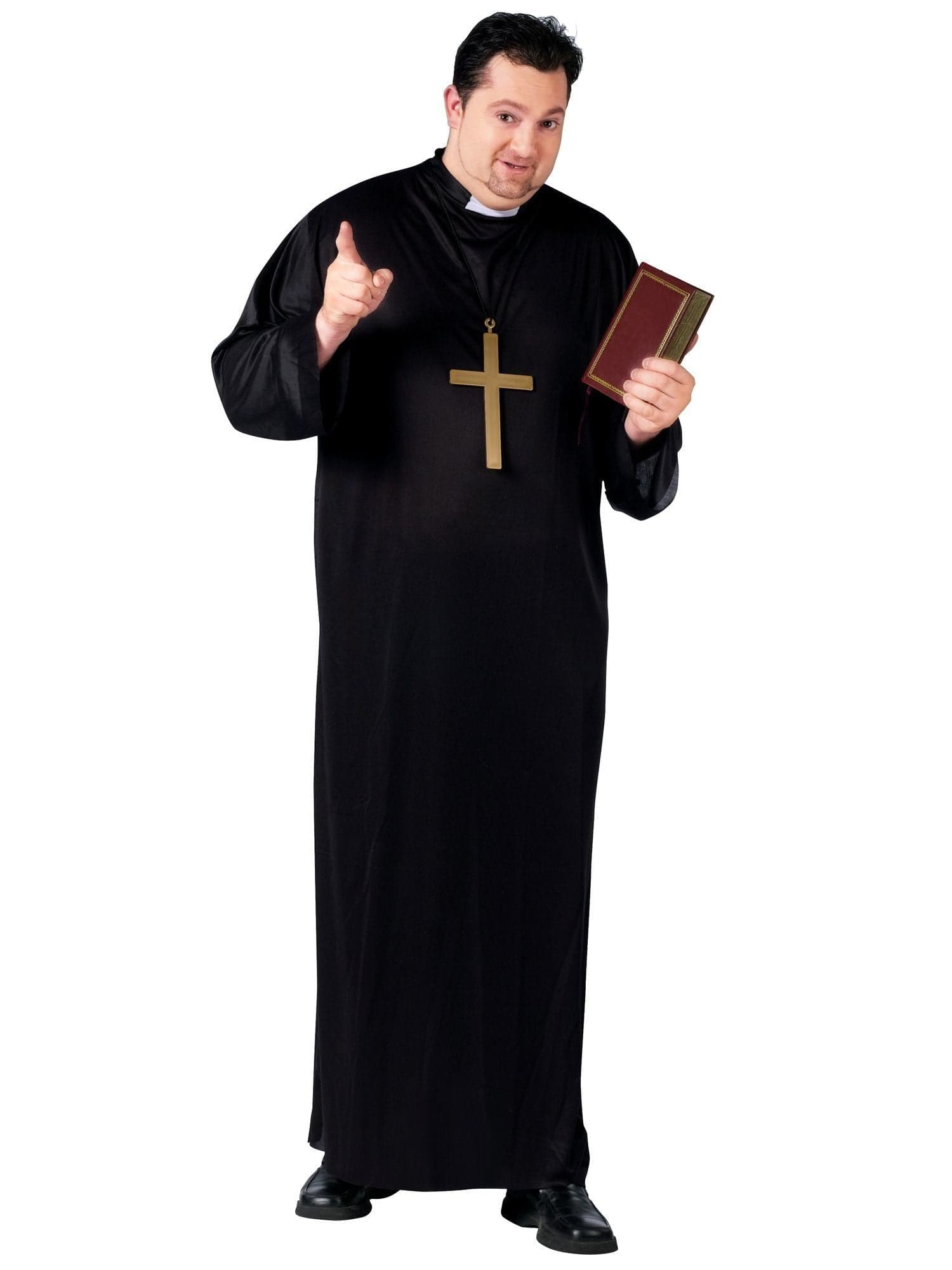 Adult Plus Size Priest Robe and Collar - costumes.com