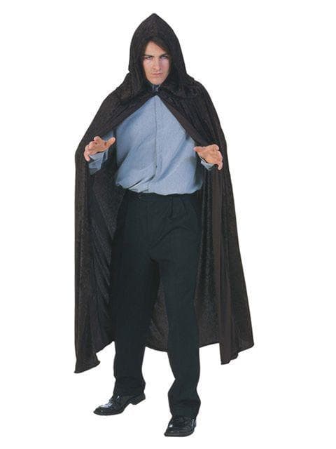 Adult Hooded Black Velvet Cape - costumes.com
