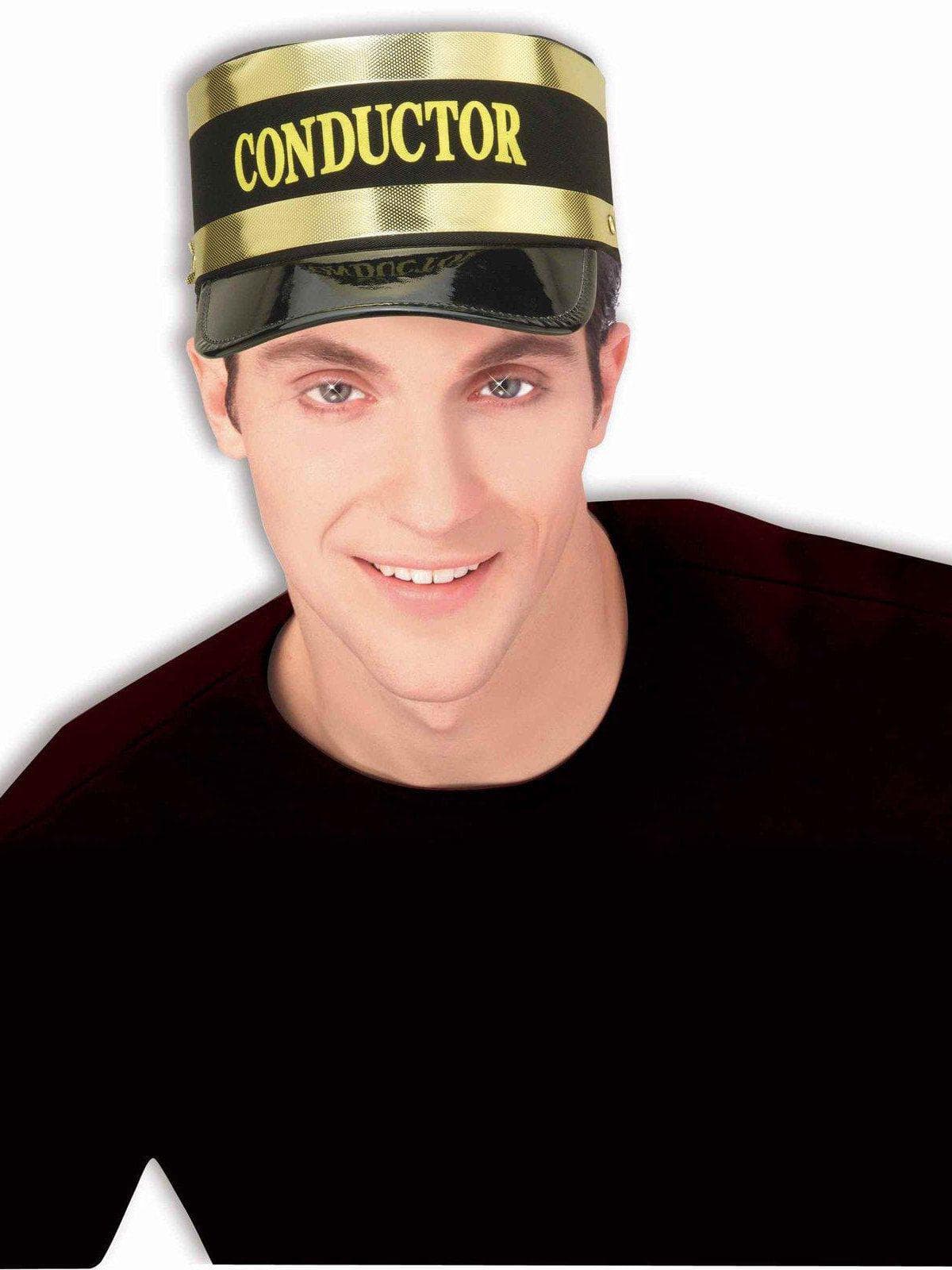 Adult Black and Gold Conductor Hat - costumes.com