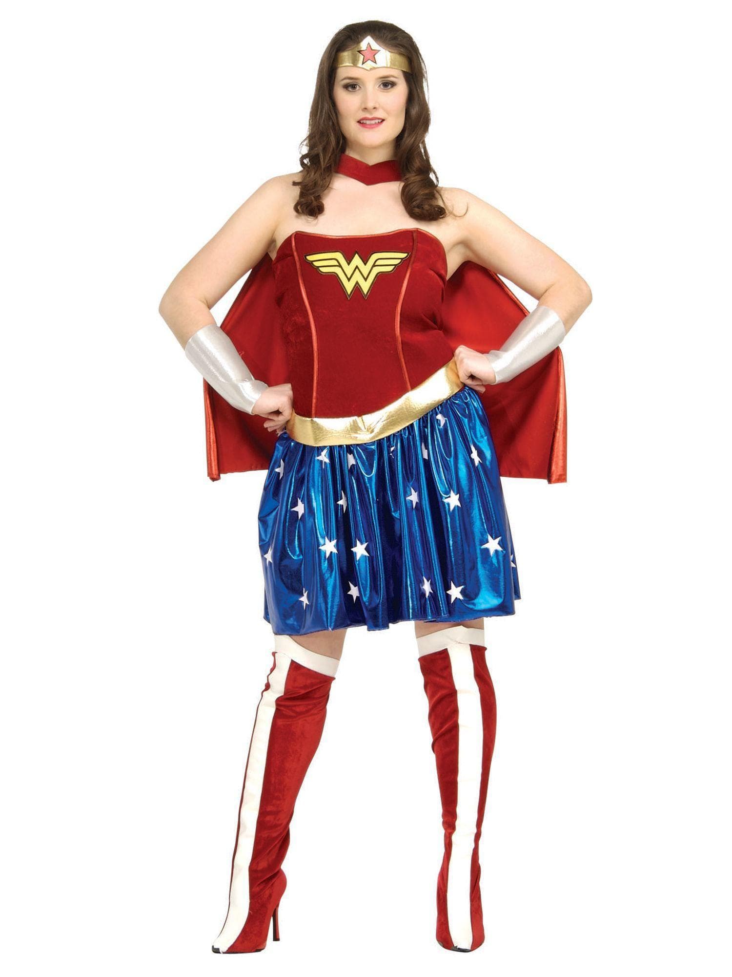 Adult Justice League Wonder Woman Plus Size Costume - costumes.com