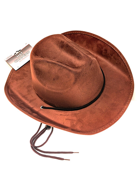 Adult Brown Suede Cowboy Hat