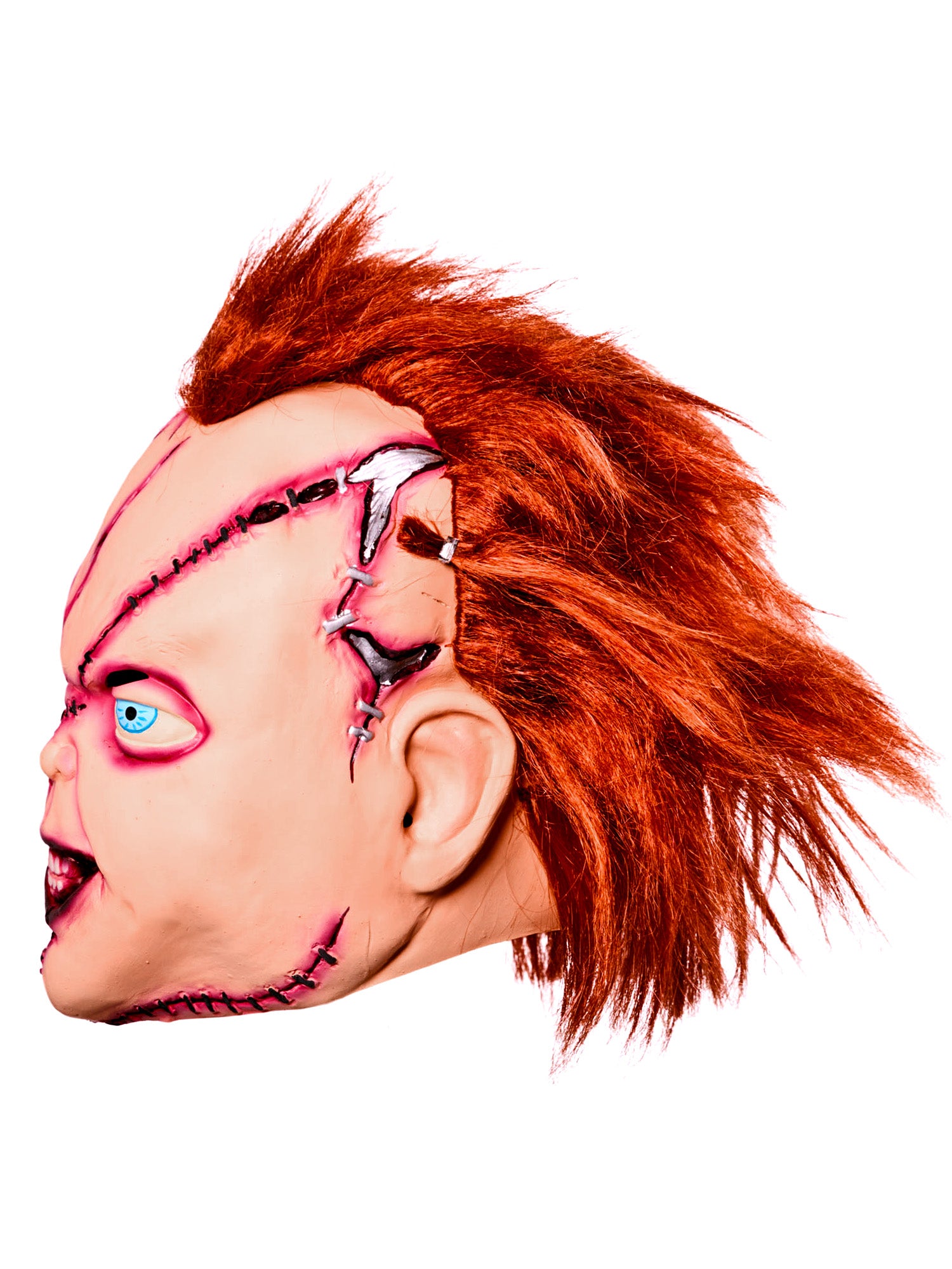 Men's Bride of Chucky Overhead Latex Chucky Mask with Hair and Stitches - costumes.com