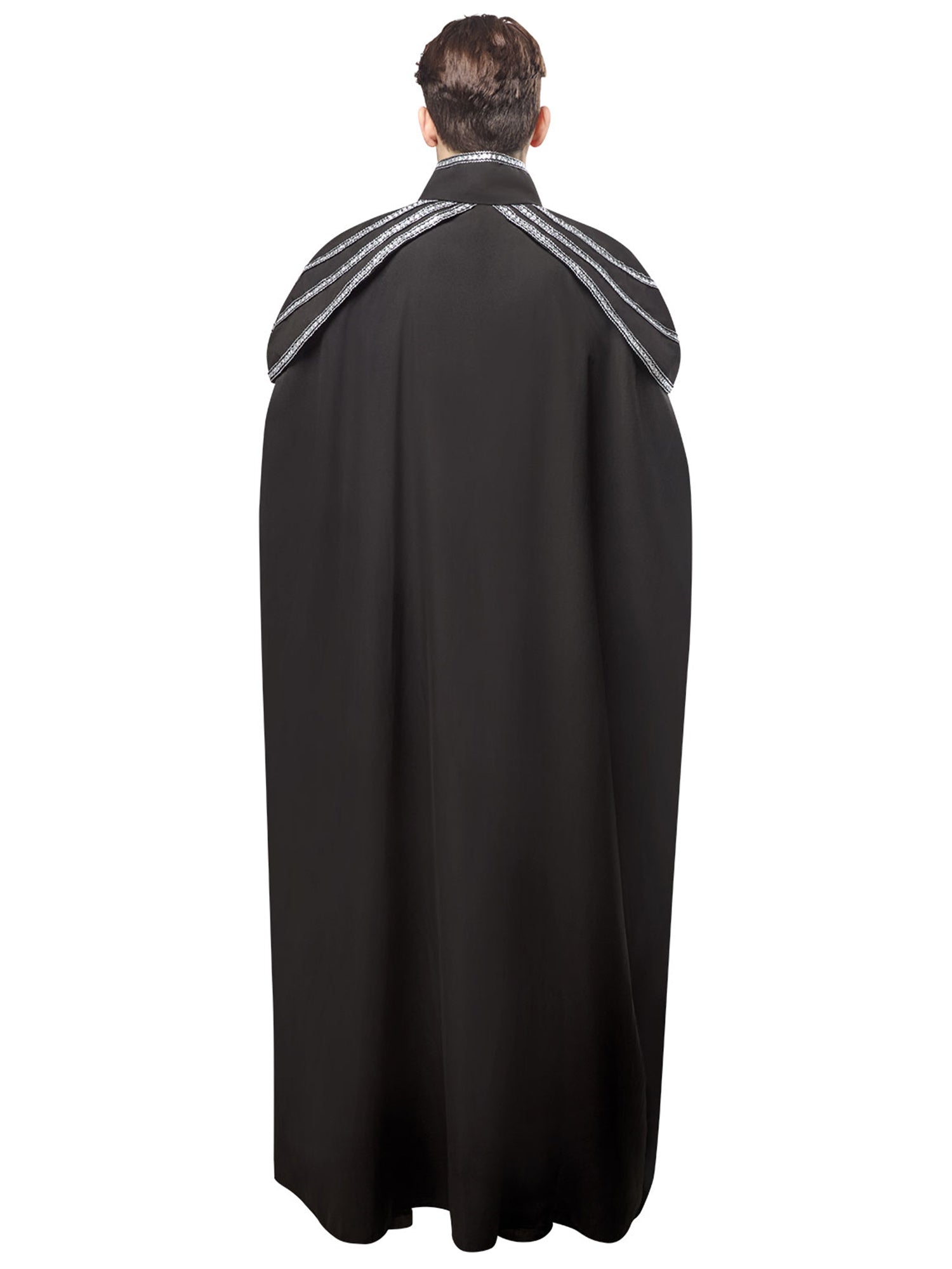 Adult Black Full Length Renaissance Cape with Chain Accents - costumes.com