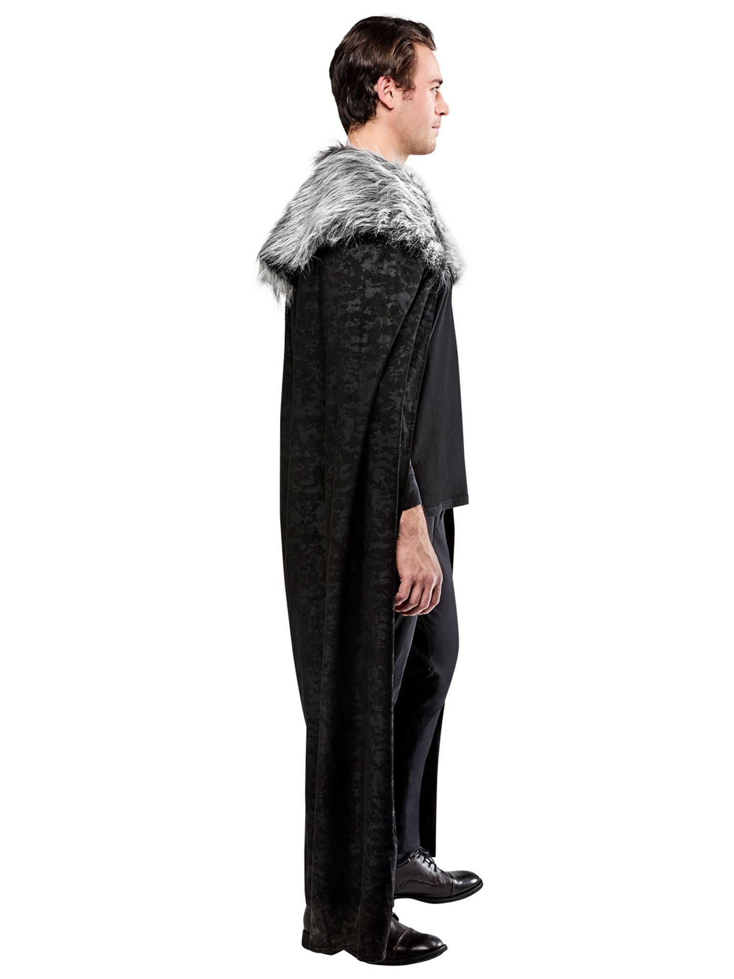 Adult Black Full Length Cape with Faux Fur Collar - costumes.com