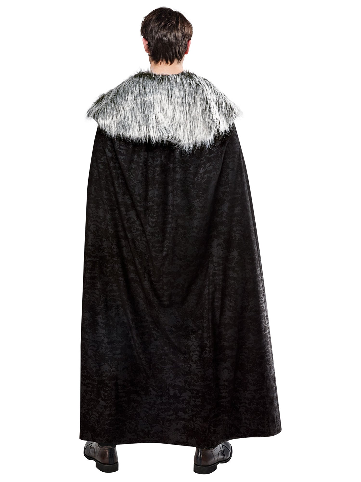 Adult Black Full Length Cape with Faux Fur Collar - costumes.com