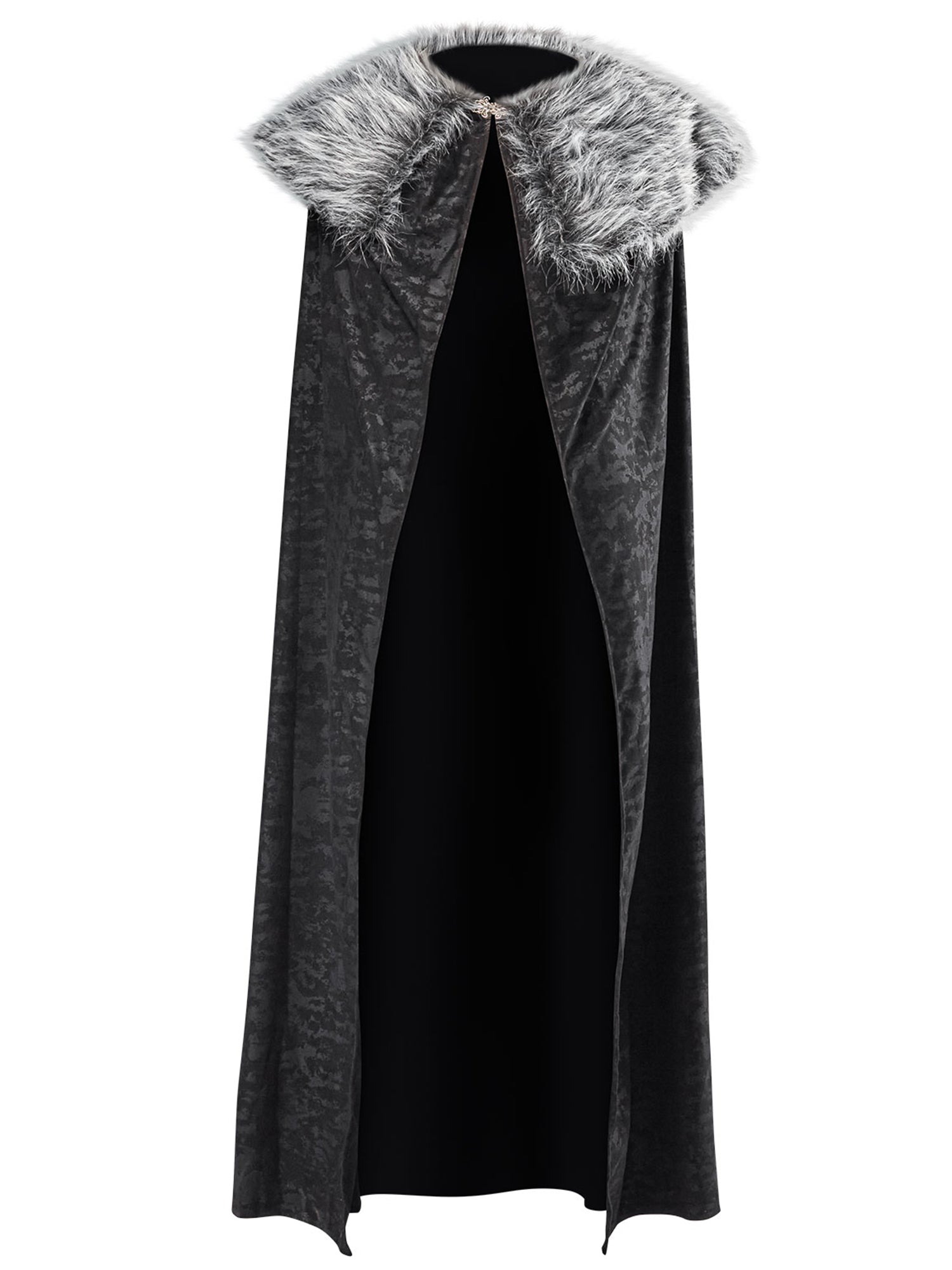 Adult Black Full Length Cape with Faux Fur Collar - costumes.com