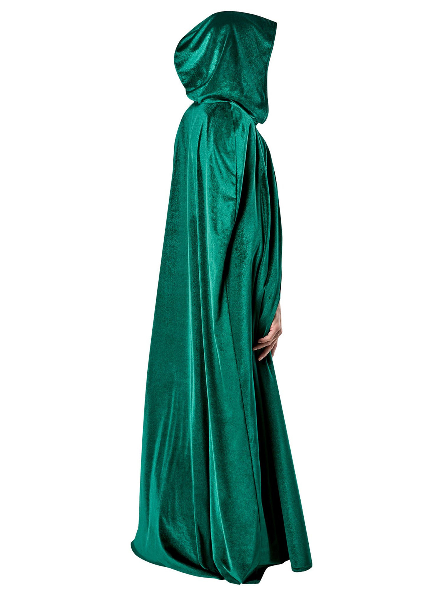 Adult Green Full Length Hooded Renaissance Cloak - costumes.com