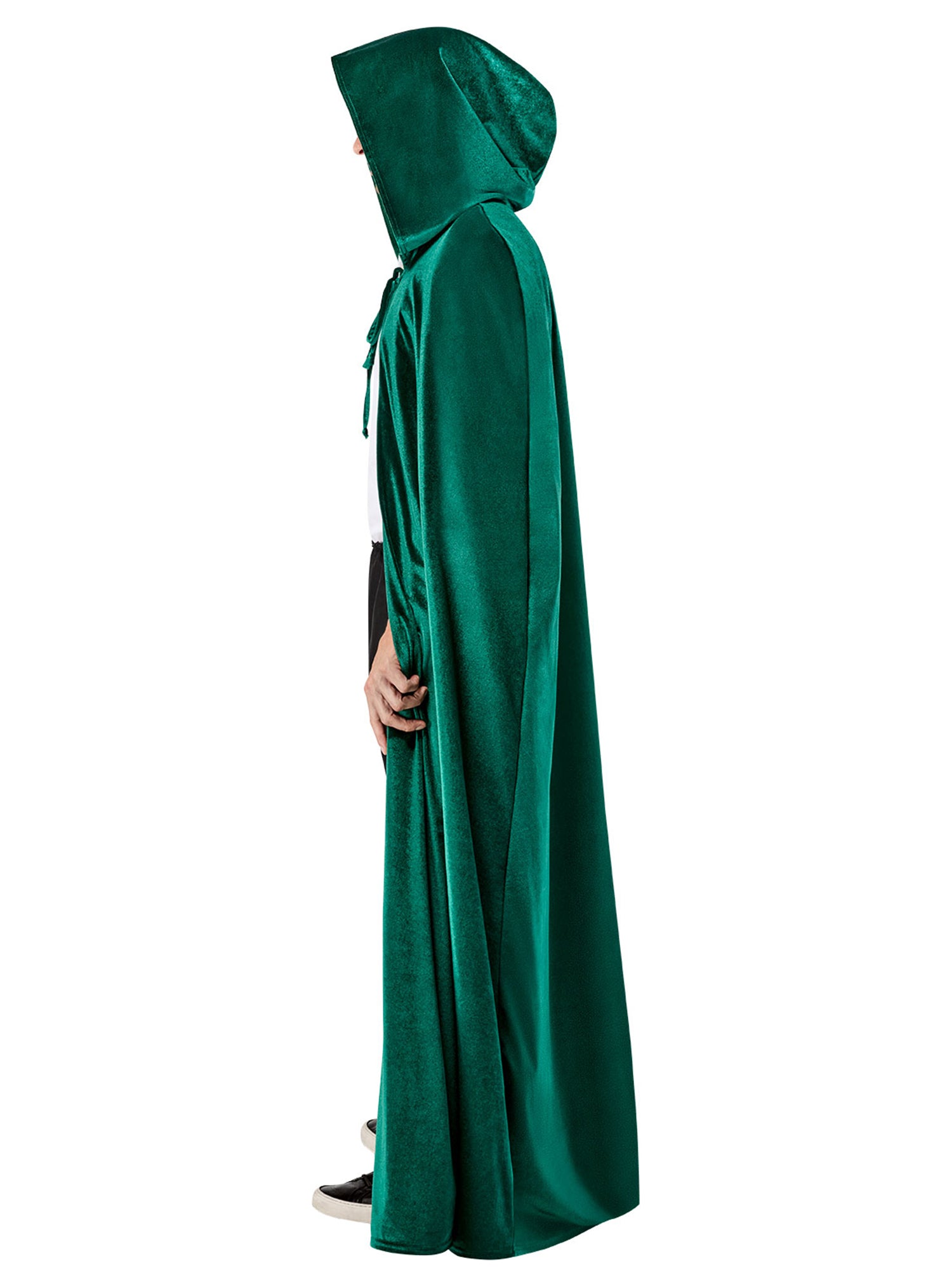 Adult Green Full Length Hooded Renaissance Cloak - costumes.com